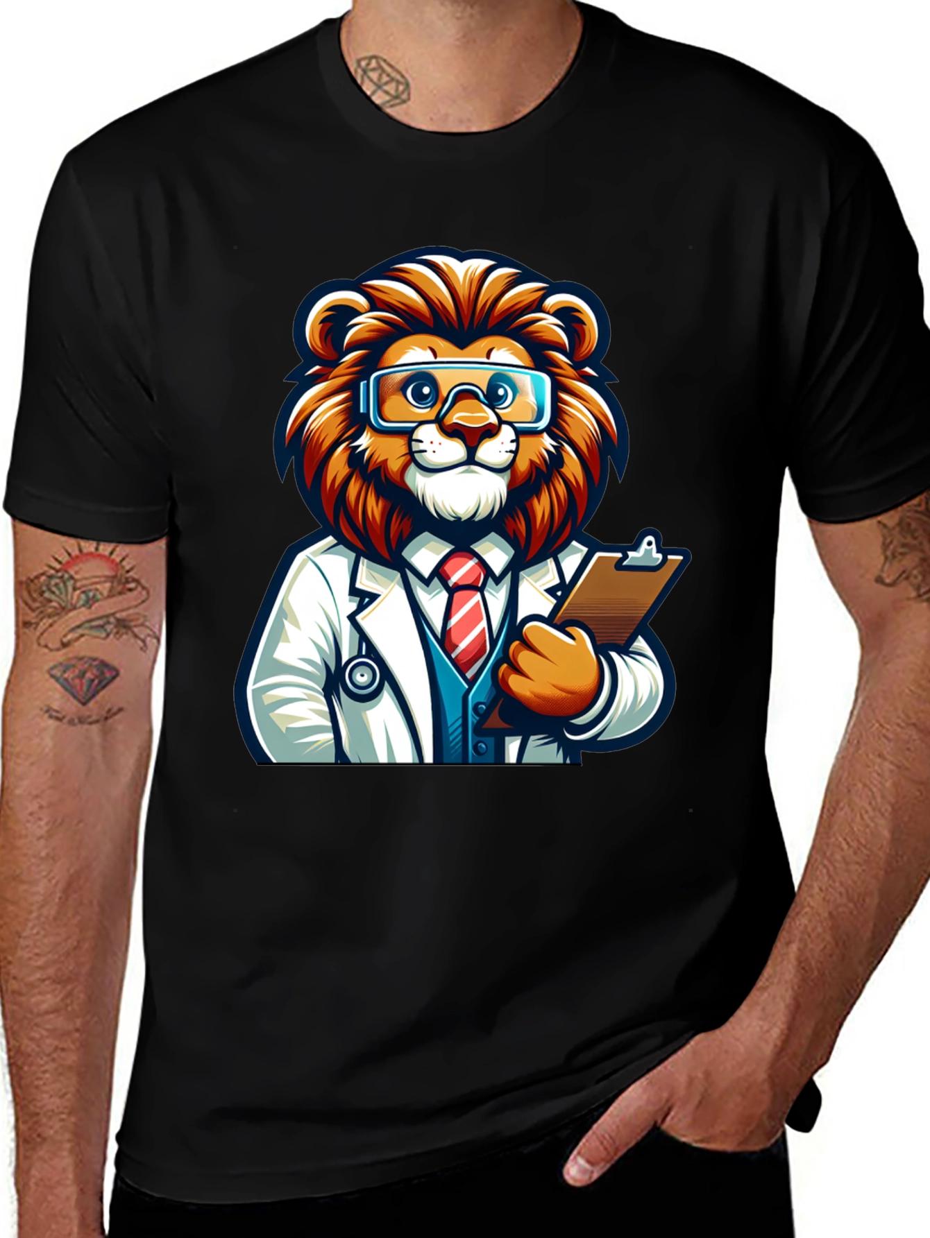 Cartoon Lion Doctor T-Shirt