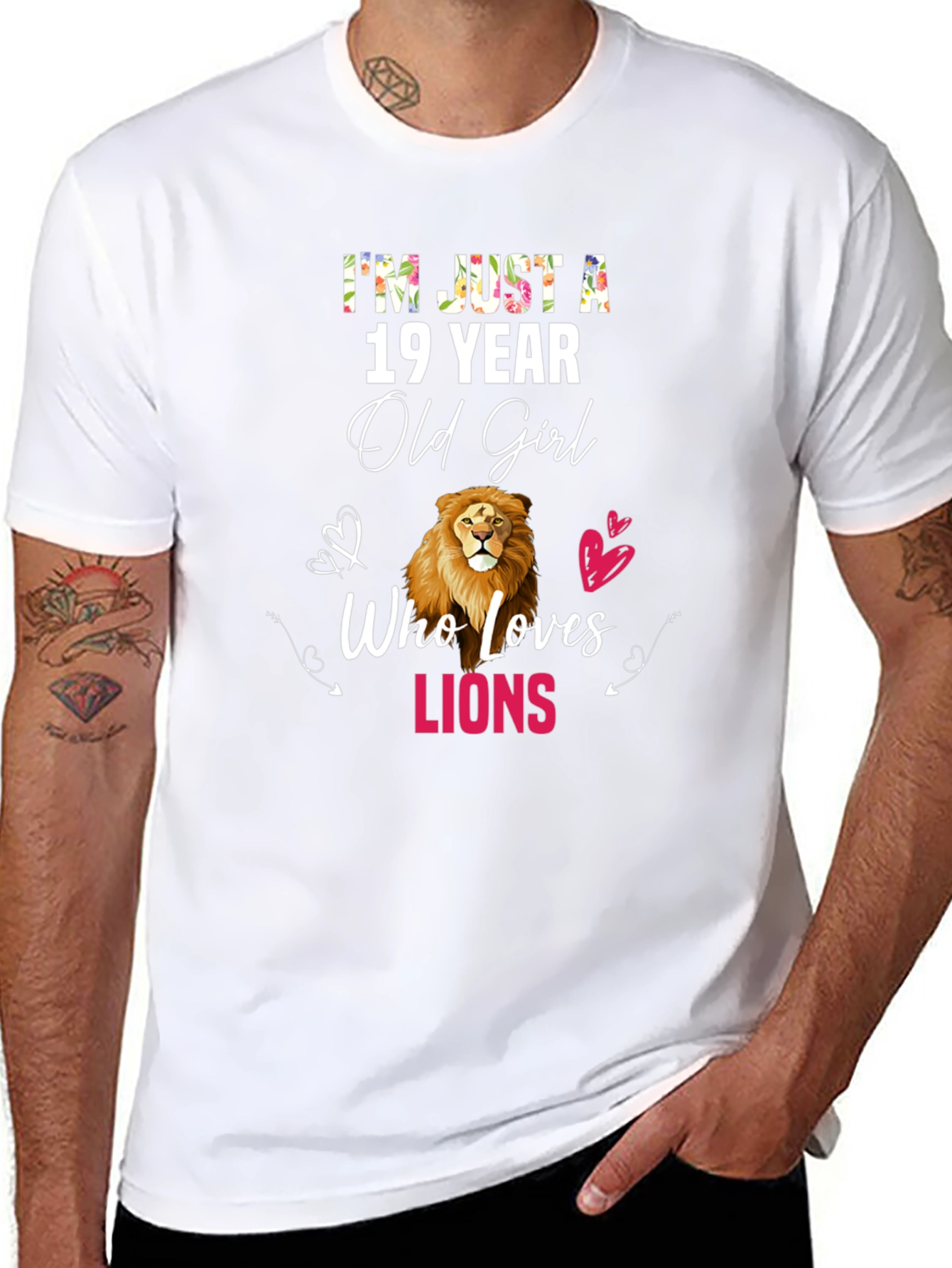19 Year Old Girl Who Loves Lions Graphic T-Shirt