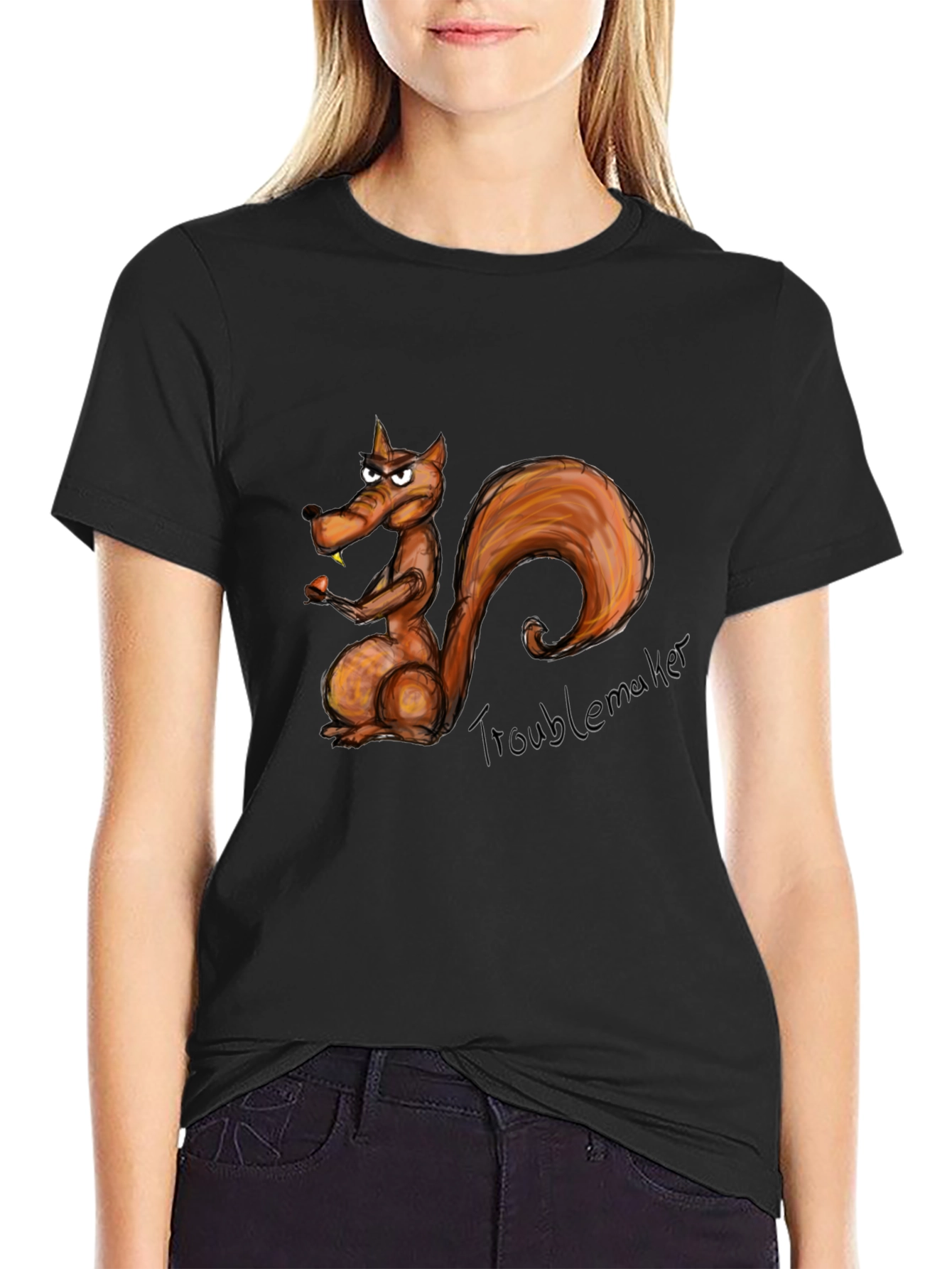 Troublemaker Squirrel Graphic T-Shirt