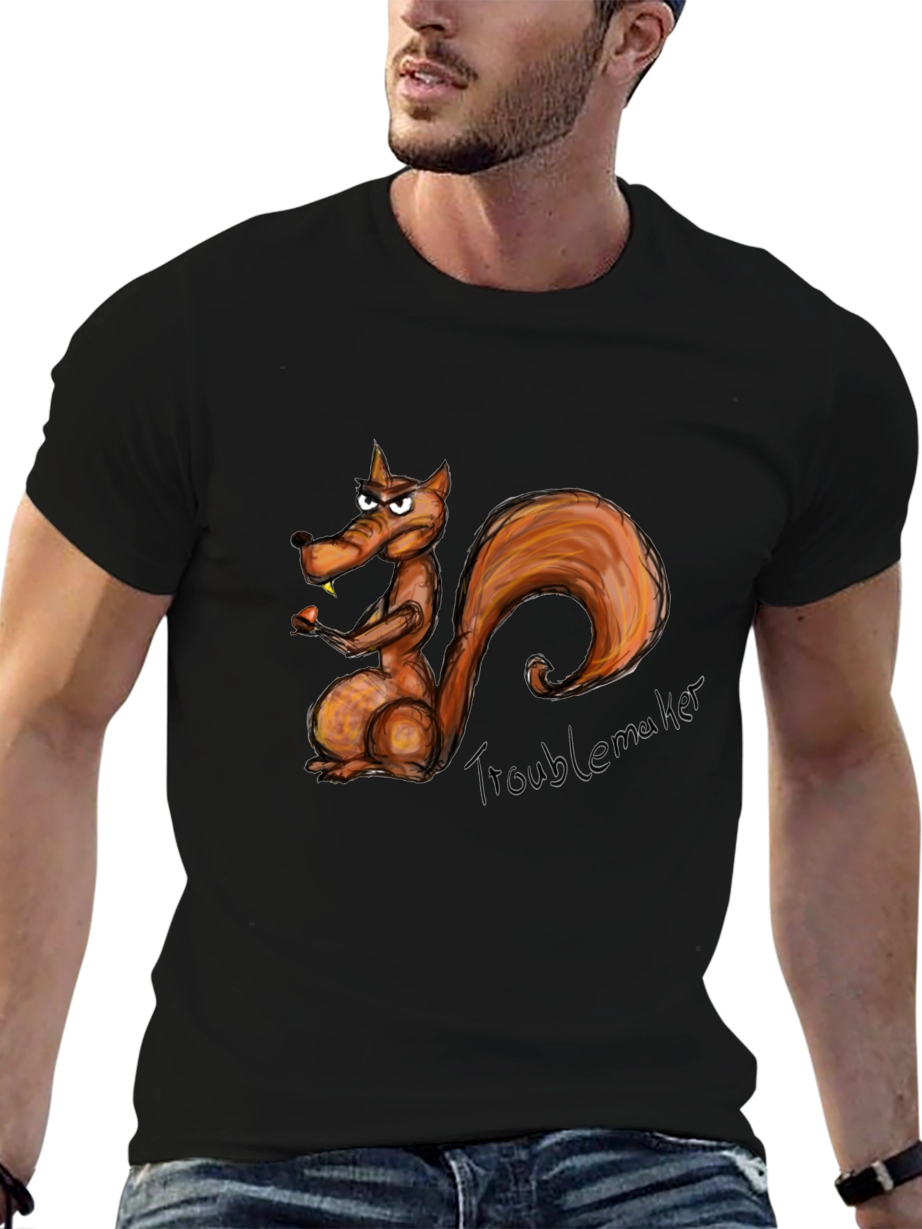 Troublemaker Squirrel Graphic T-Shirt