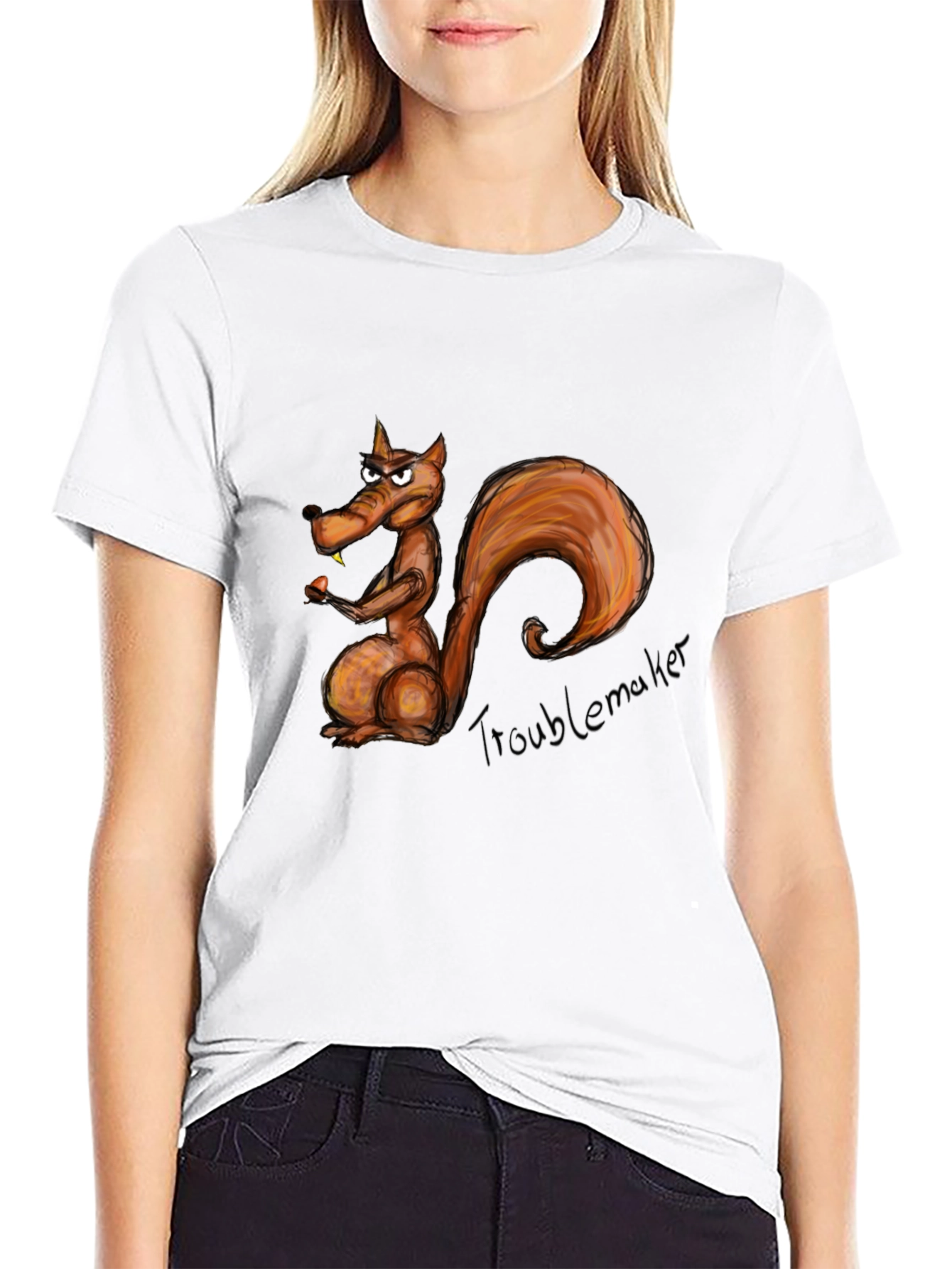 Troublemaker Squirrel Graphic T-Shirt