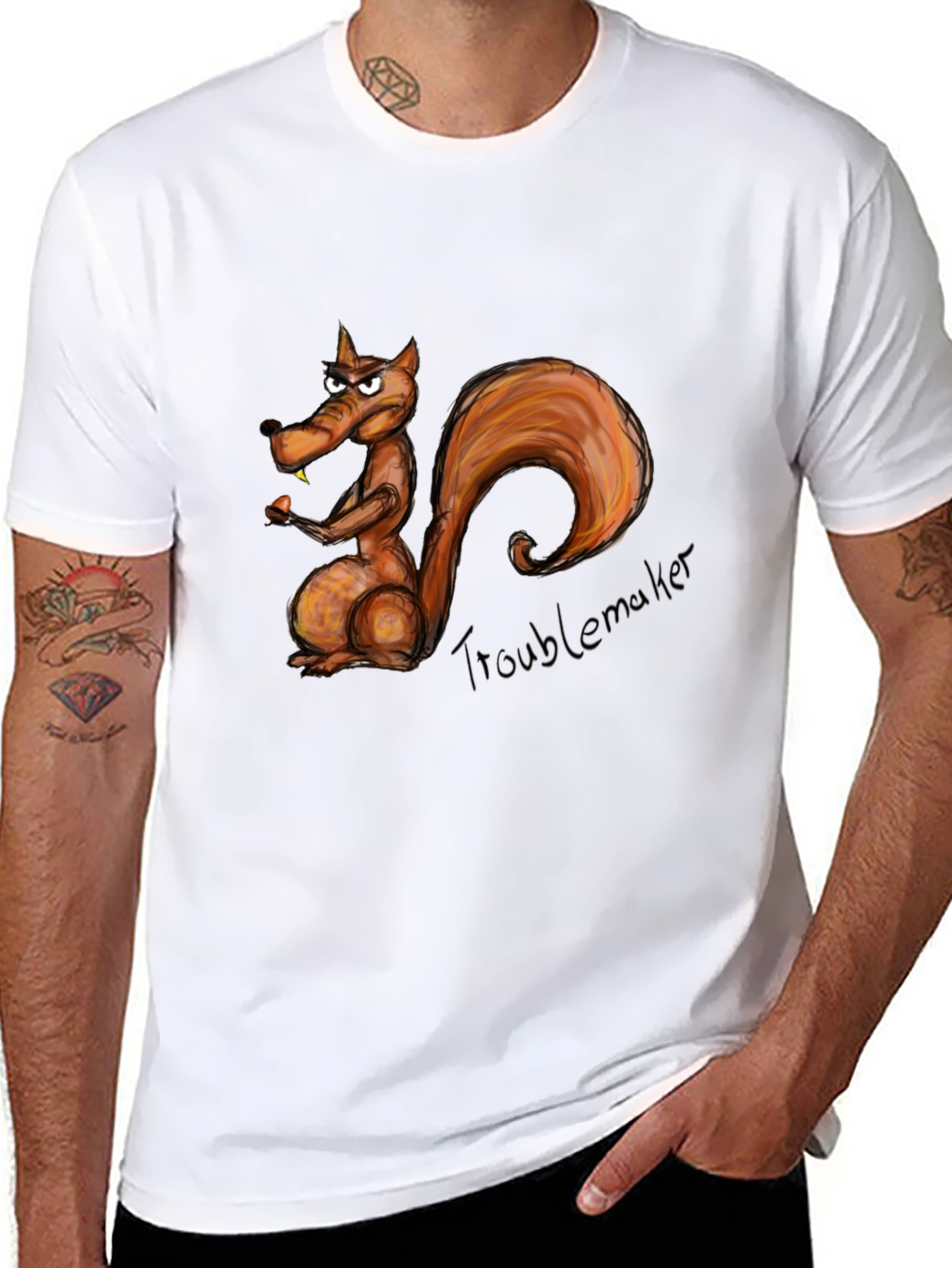 Troublemaker Squirrel Graphic T-Shirt