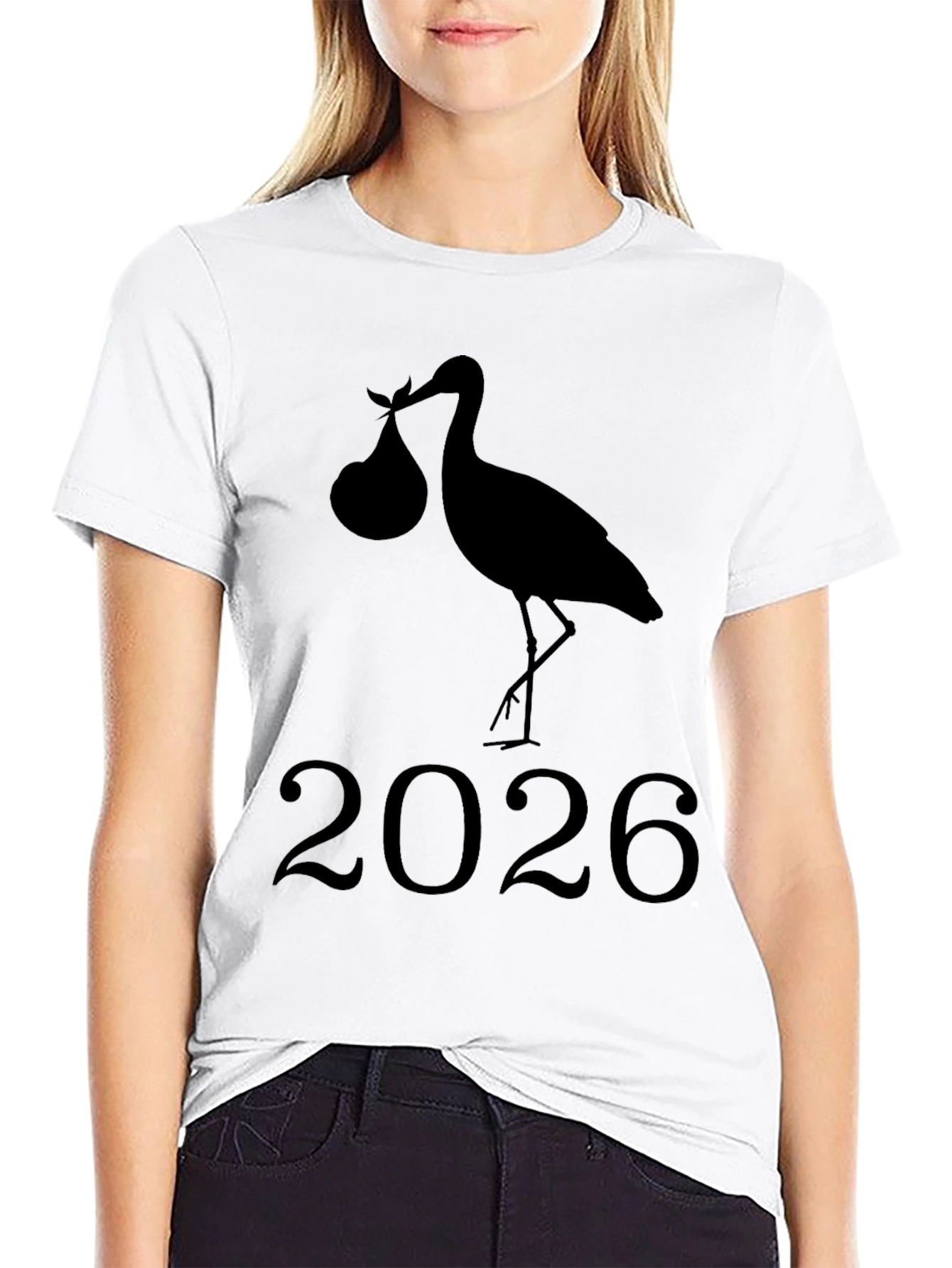 Stork 2026 Baby Announcement Tee