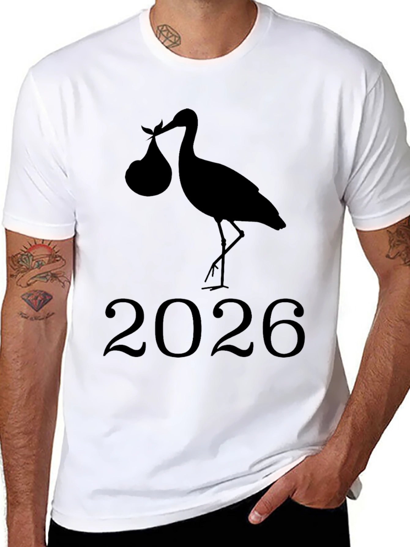 Stork 2026 Baby Announcement Tee