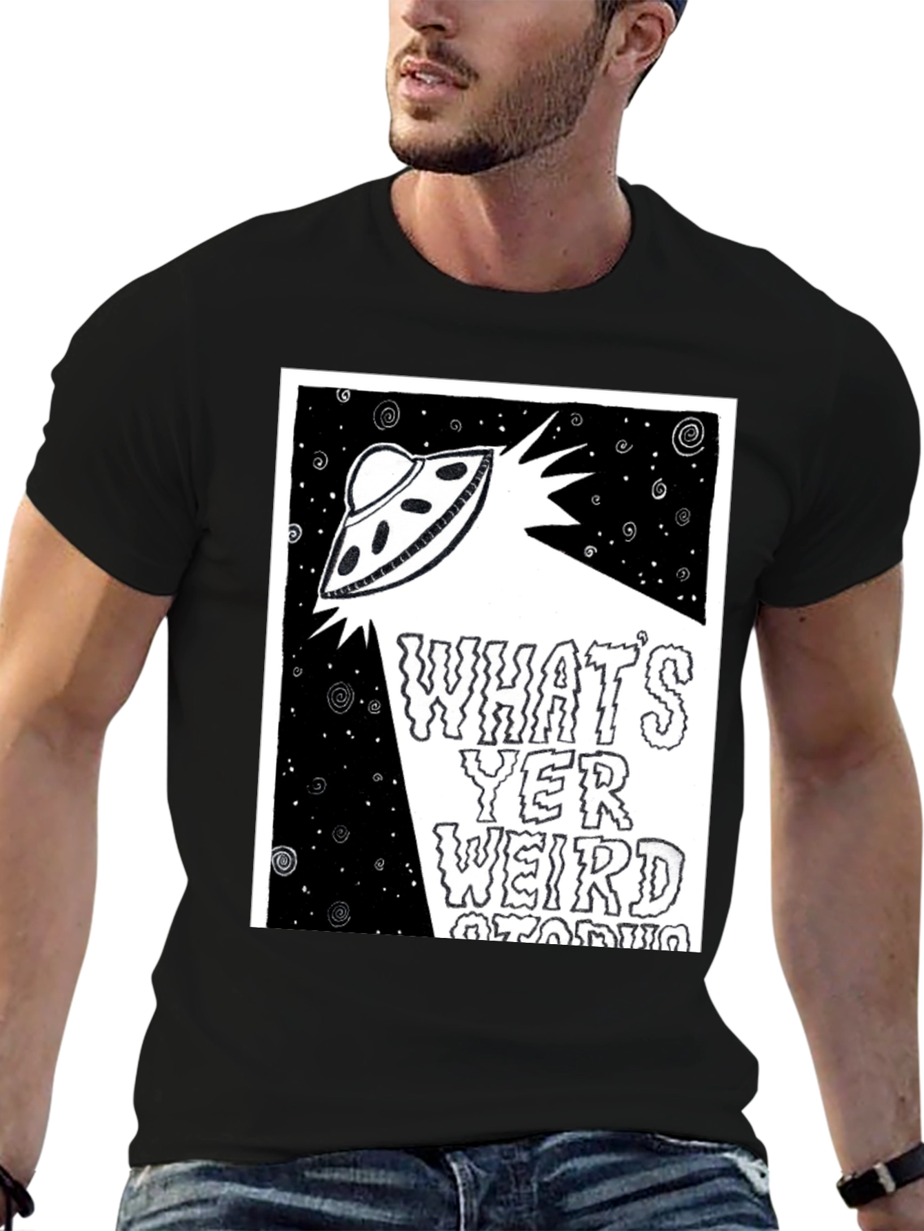 UFO Graphic Tee - Whats Yer Weird Story?