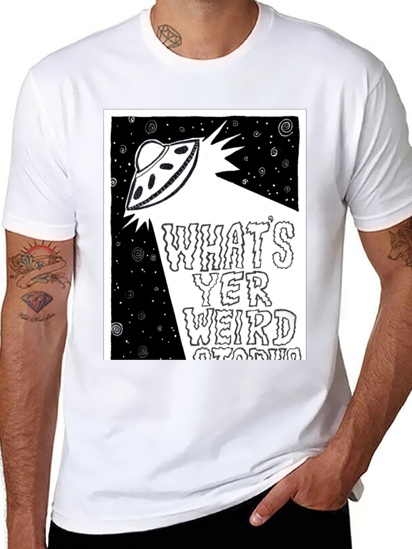 UFO Graphic Tee - Whats Yer Weird Story?