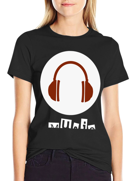 Music Lover Graphic Tee - Headphones Design