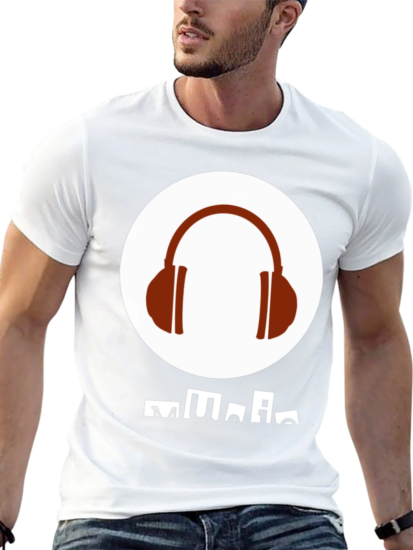 Music Lover Graphic Tee - Headphones Design