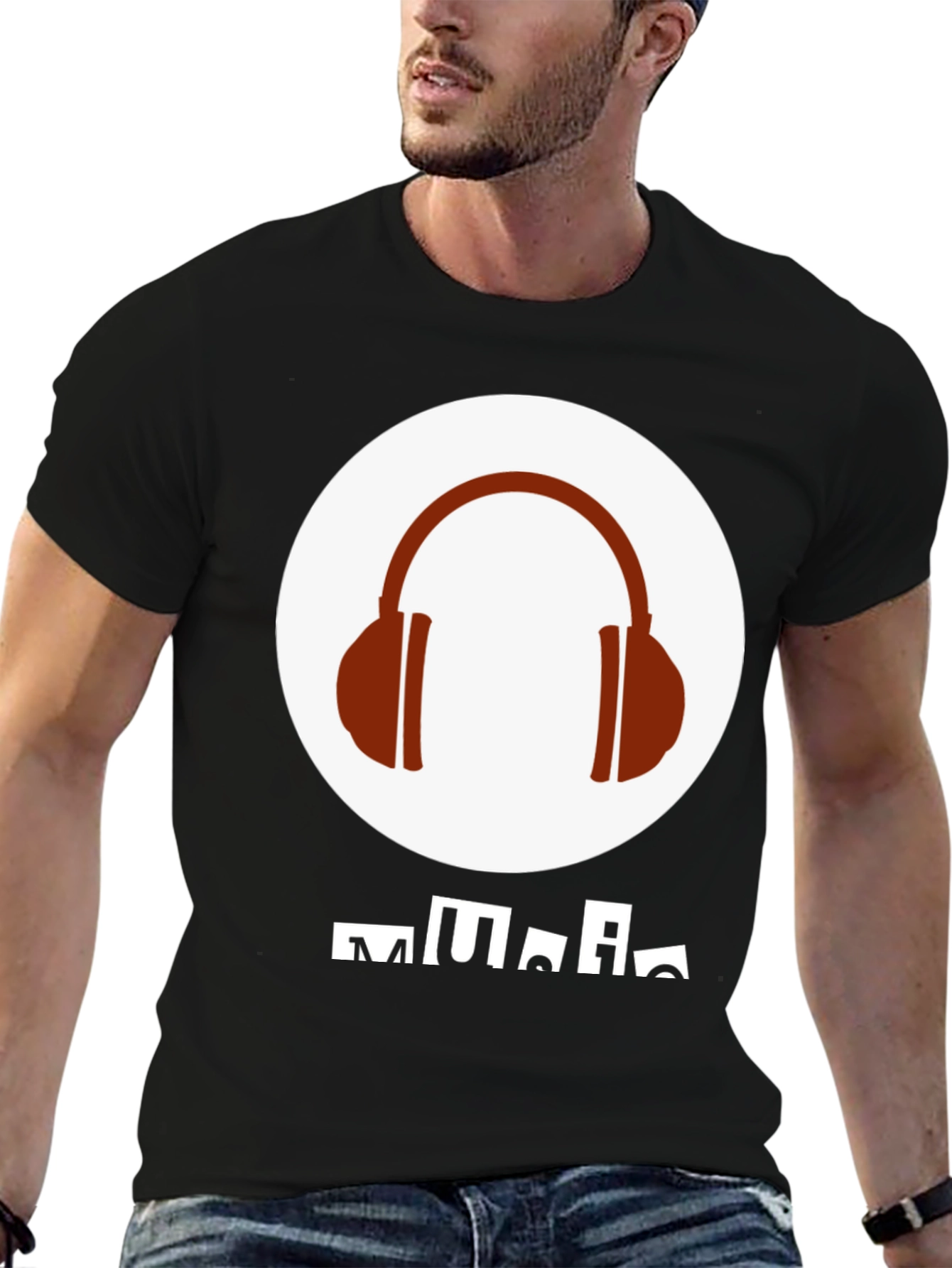 Music Lover Graphic Tee - Headphones Design