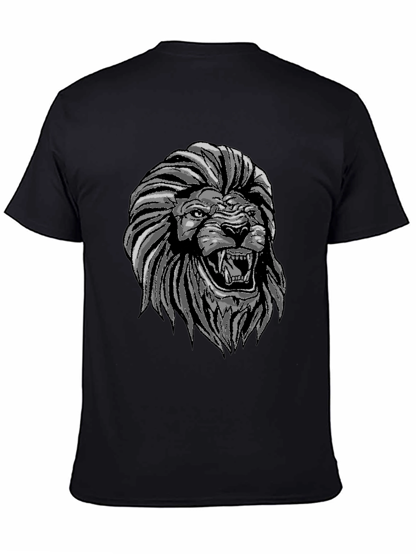 Lion Graphic Print Crew Neck T-Shirt