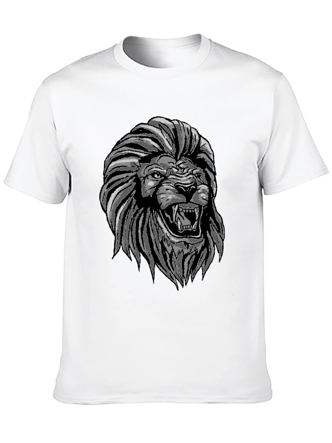 Lion Graphic Print Crew Neck T-Shirt
