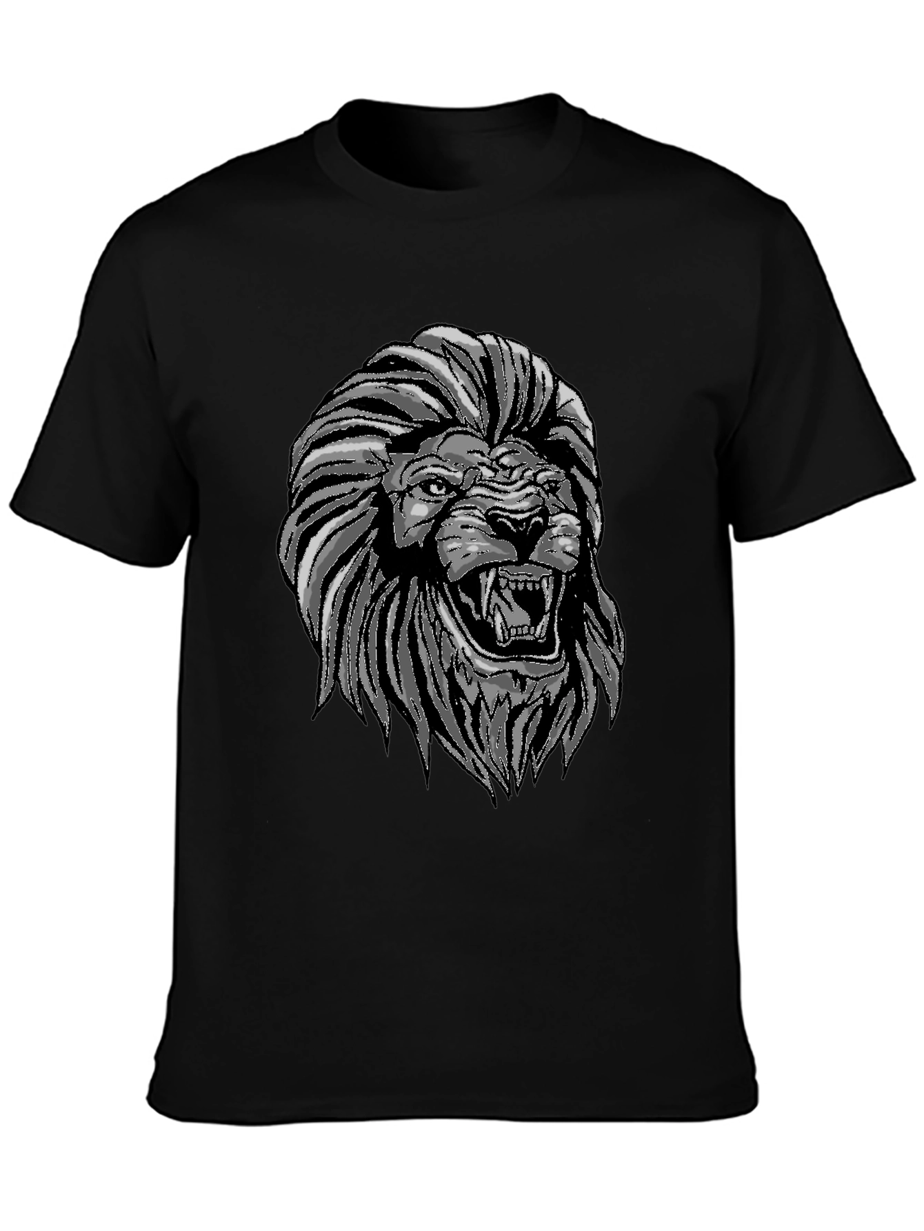 Lion Graphic Print Crew Neck T-Shirt