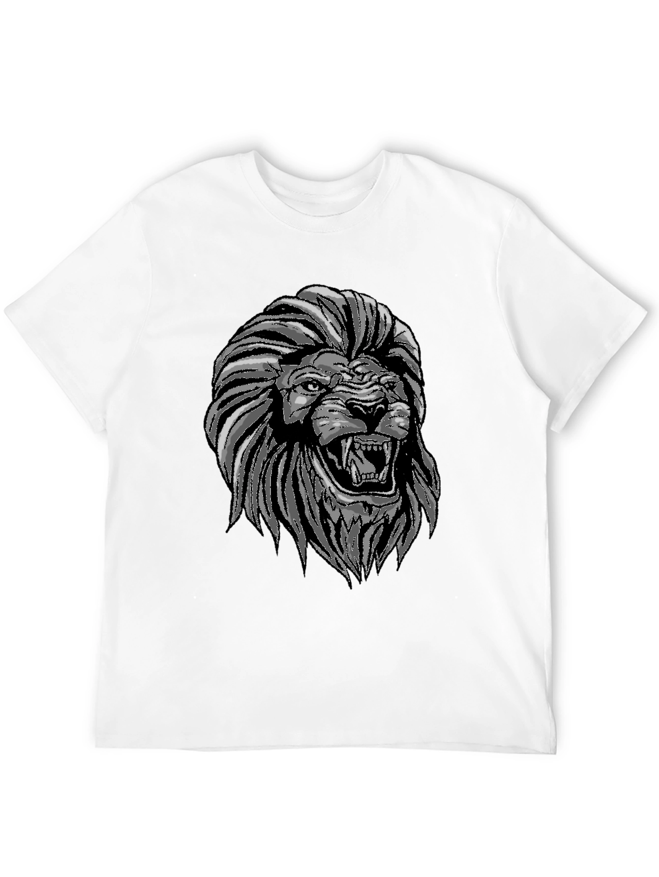Lion Graphic Print Crew Neck T-Shirt