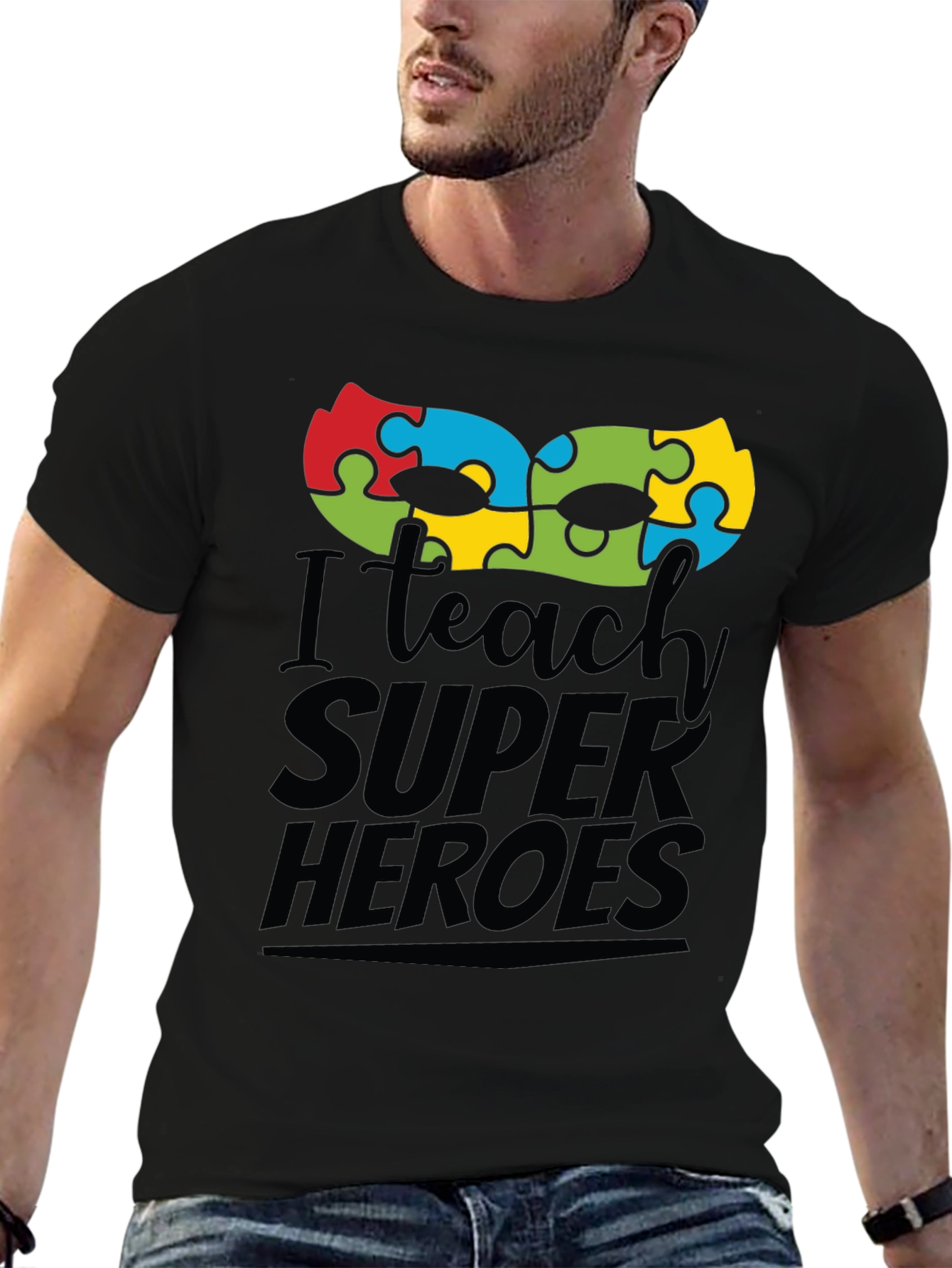 I Teach Super Heroes Autism Awareness T-Shirt