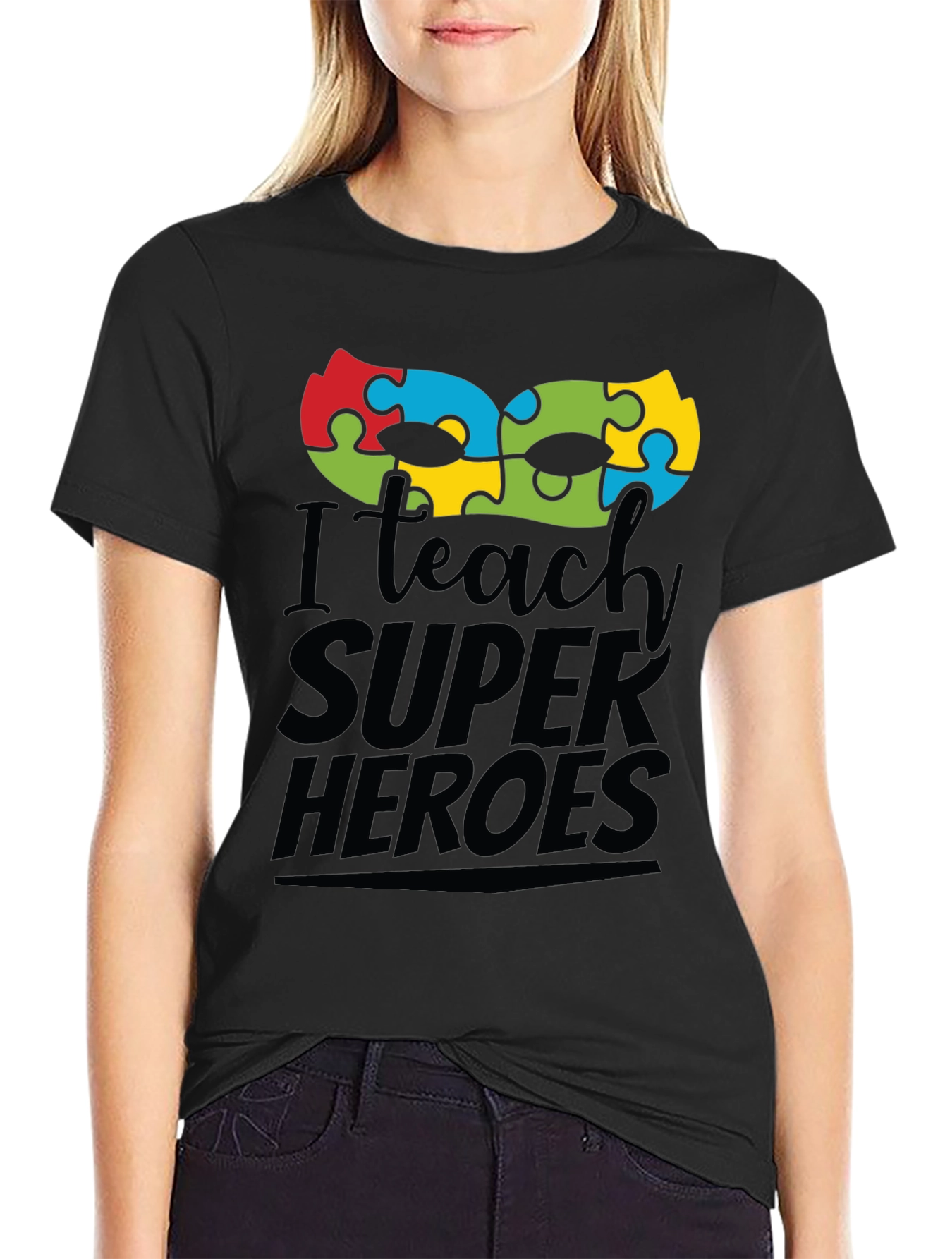 I Teach Super Heroes Autism Awareness T-Shirt