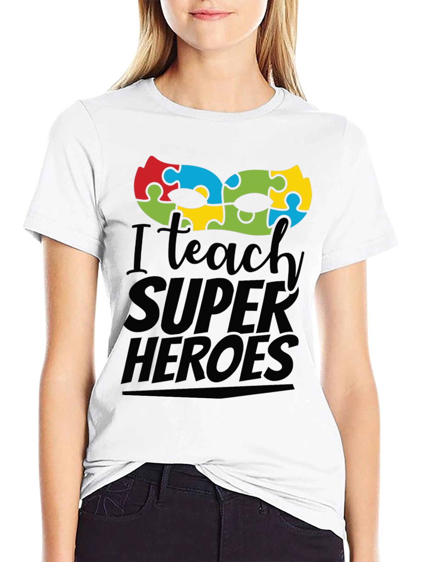 I Teach Super Heroes Autism Awareness T-Shirt