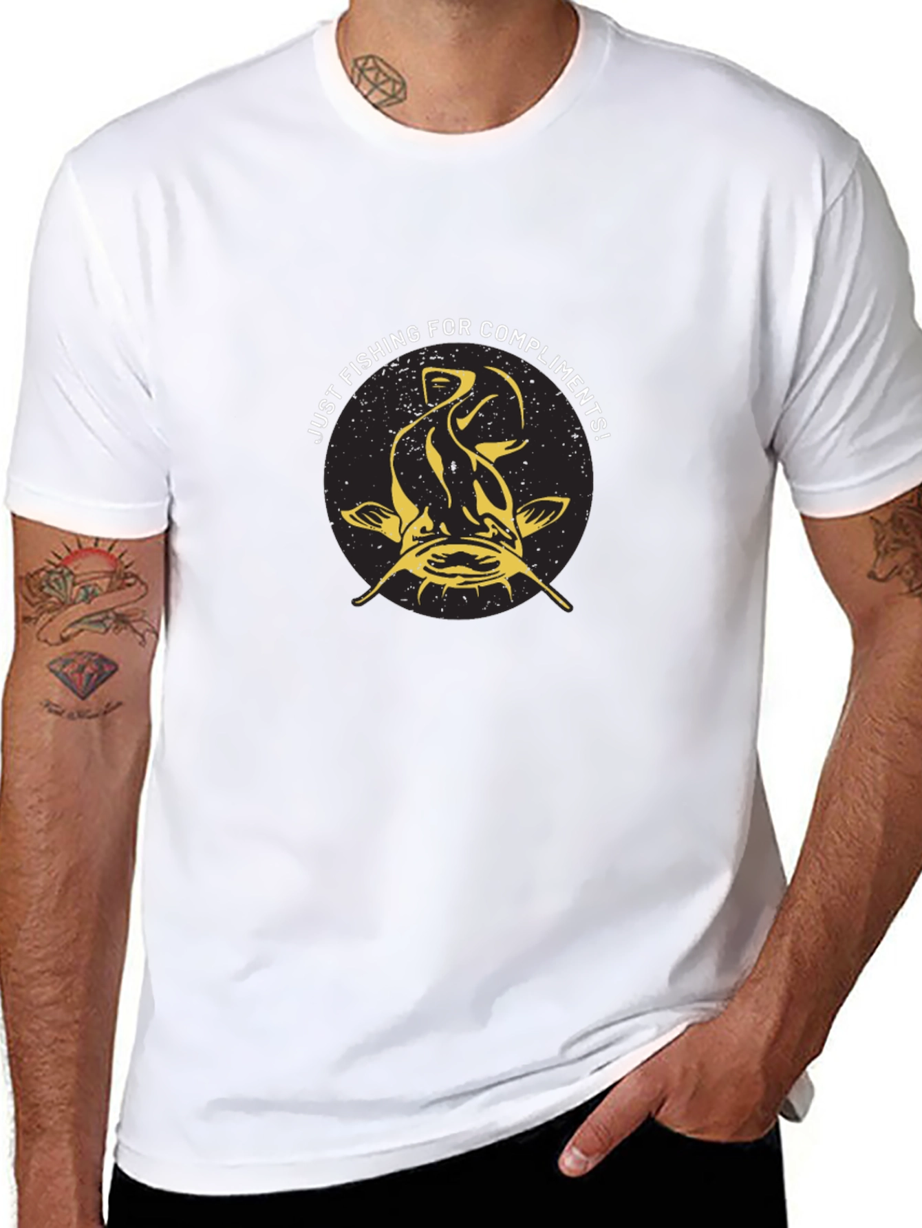 Fishing for Compliments Black T-Shirt