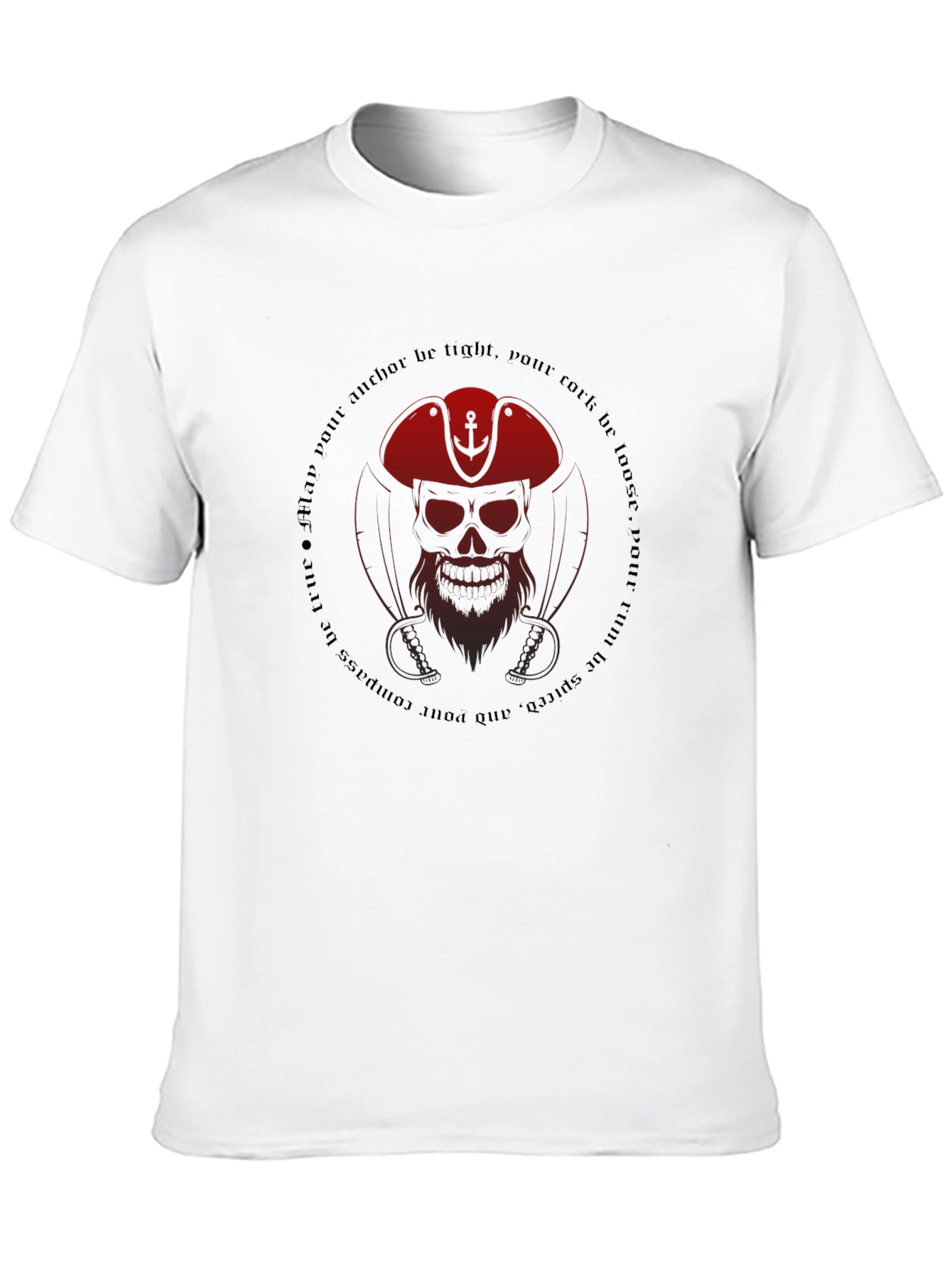 Pirate Skull Graphic Tee - Mens Black T-Shirt