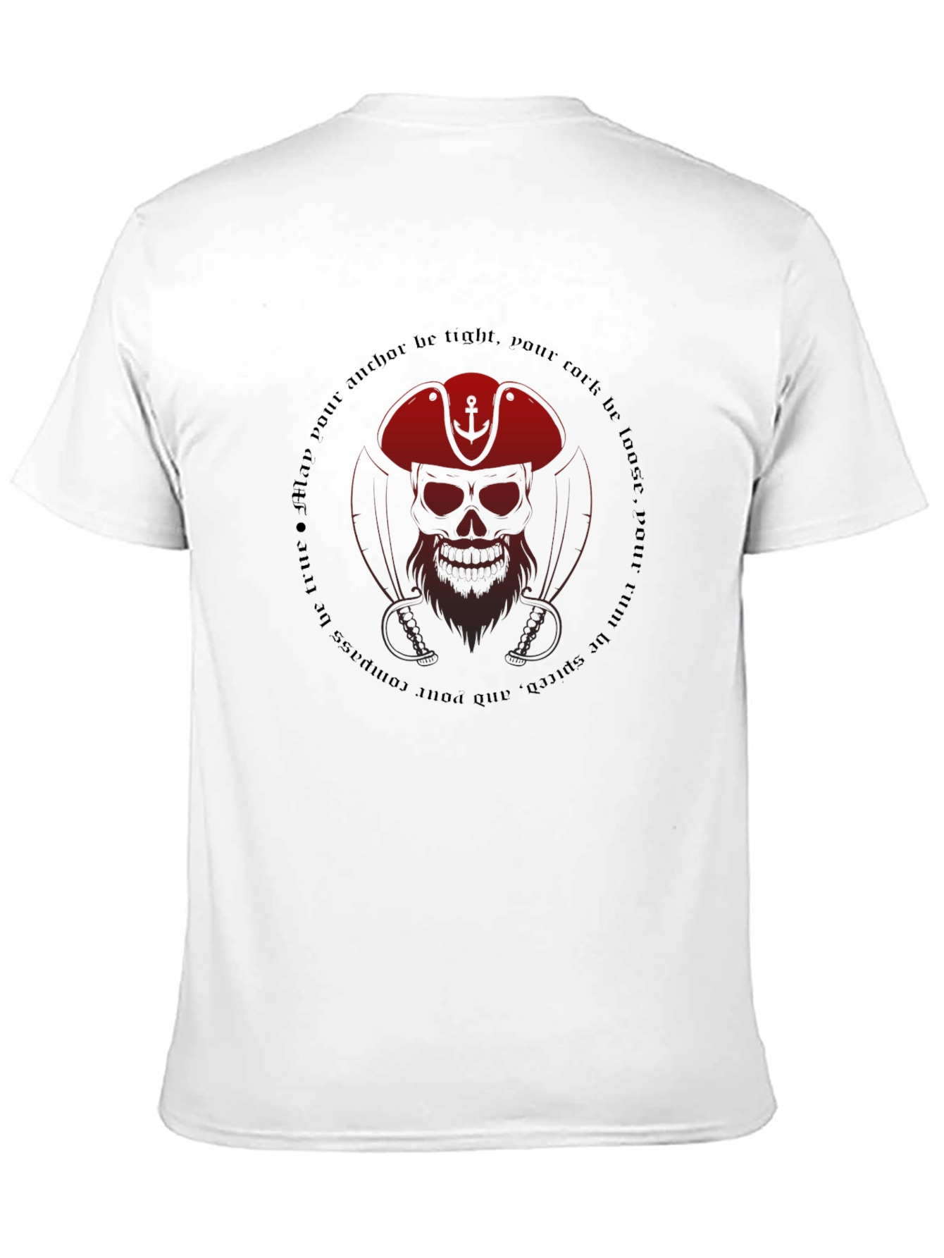 Pirate Skull Graphic Tee - Mens Black T-Shirt