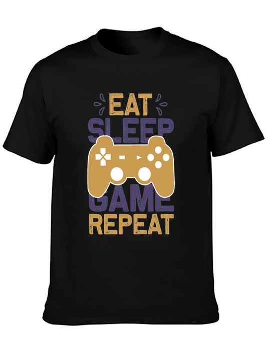 Eat Sleep Game Repeat Graphic Tee - Gamer T-Shirt