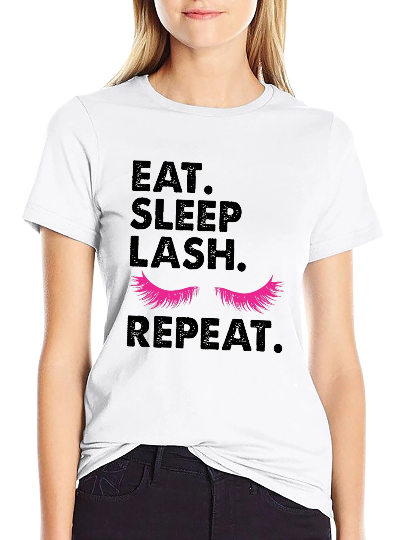 Eat Sleep Lash Repeat Graphic T-Shirt