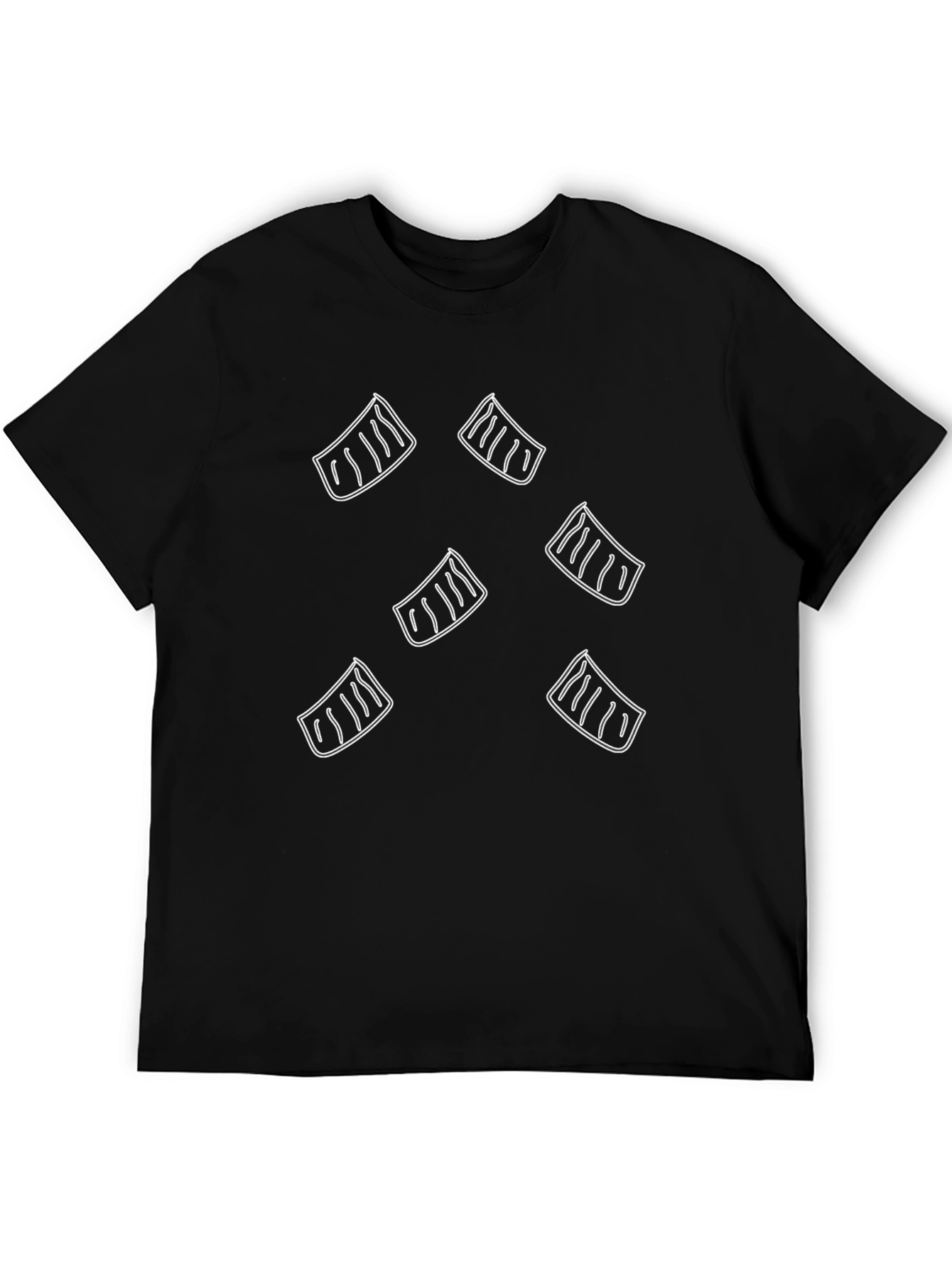 Stylish Black Tee with Unique Sushi Roll Design