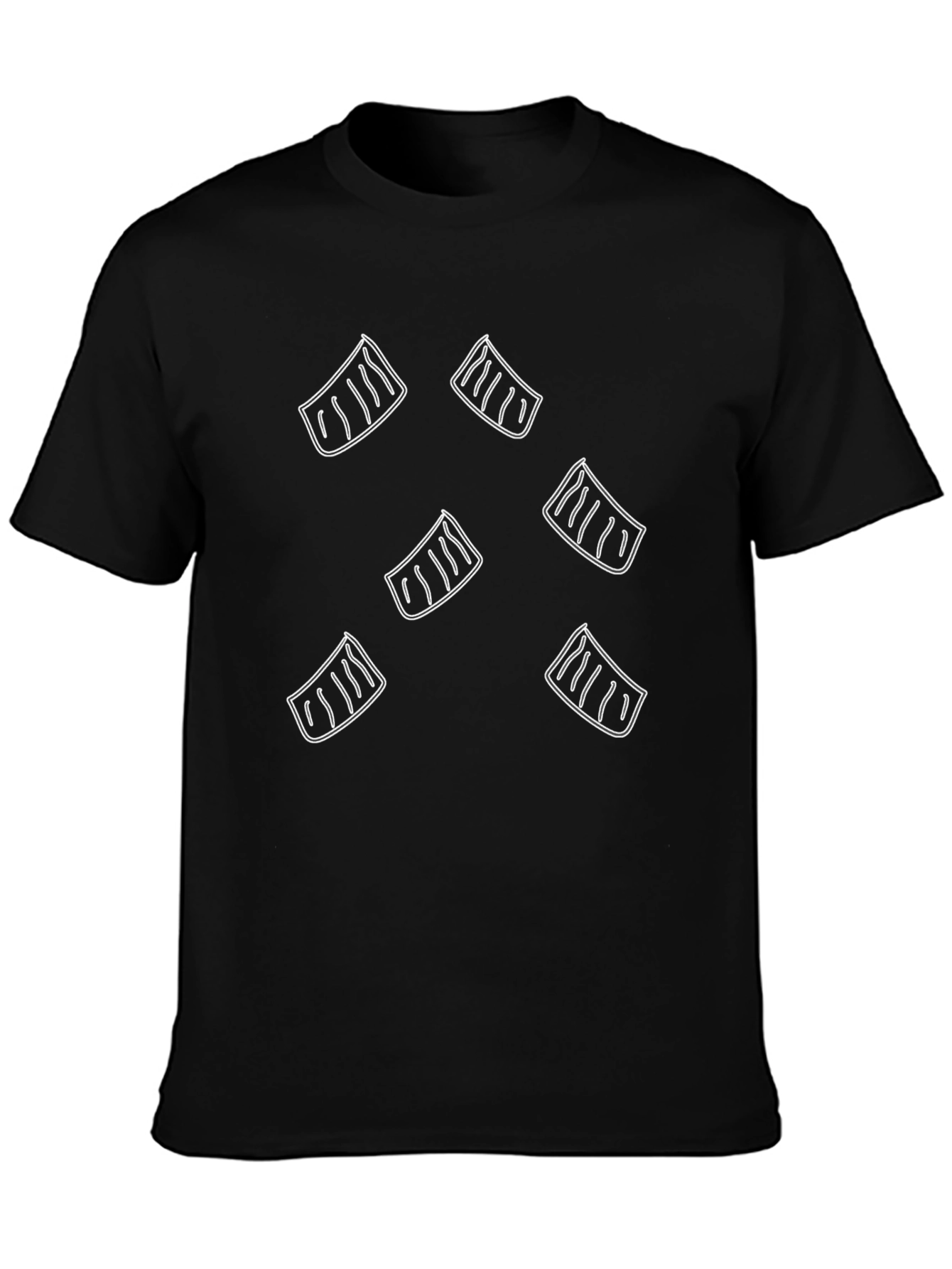Stylish Black Tee with Unique Sushi Roll Design