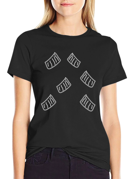 Stylish Black Tee with Unique Sushi Roll Design