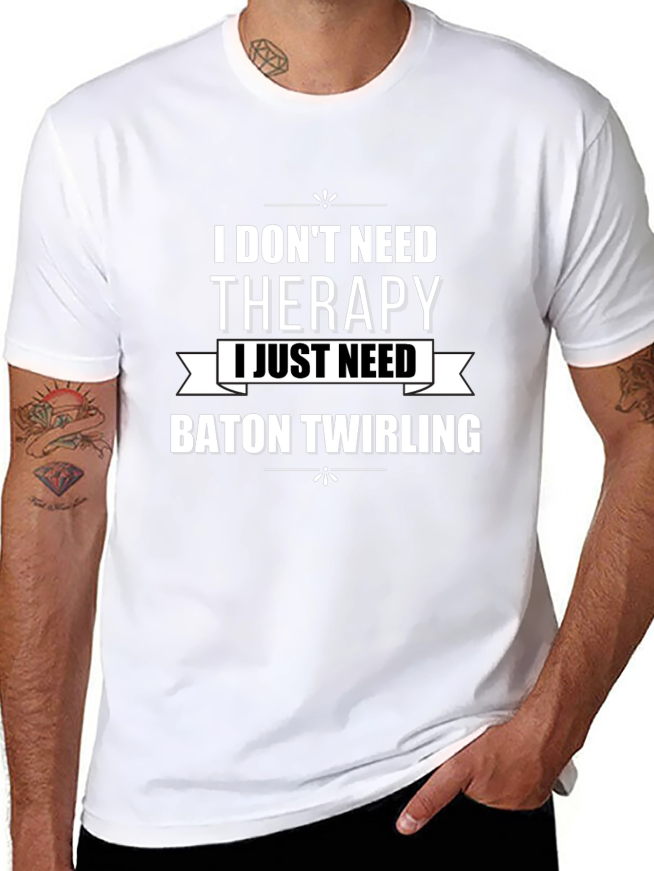 Baton Twirling Therapy T-Shirt - Funny Slogan Tee