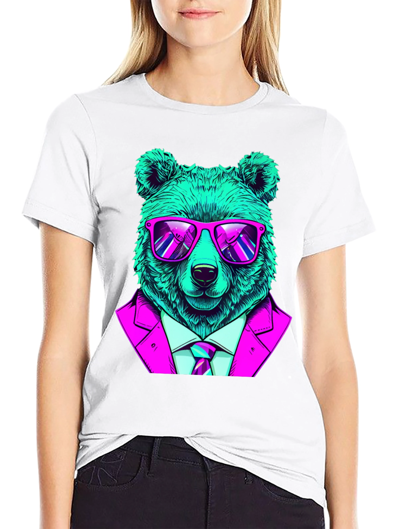 Cool Bear in Suit Graphic T-Shirt