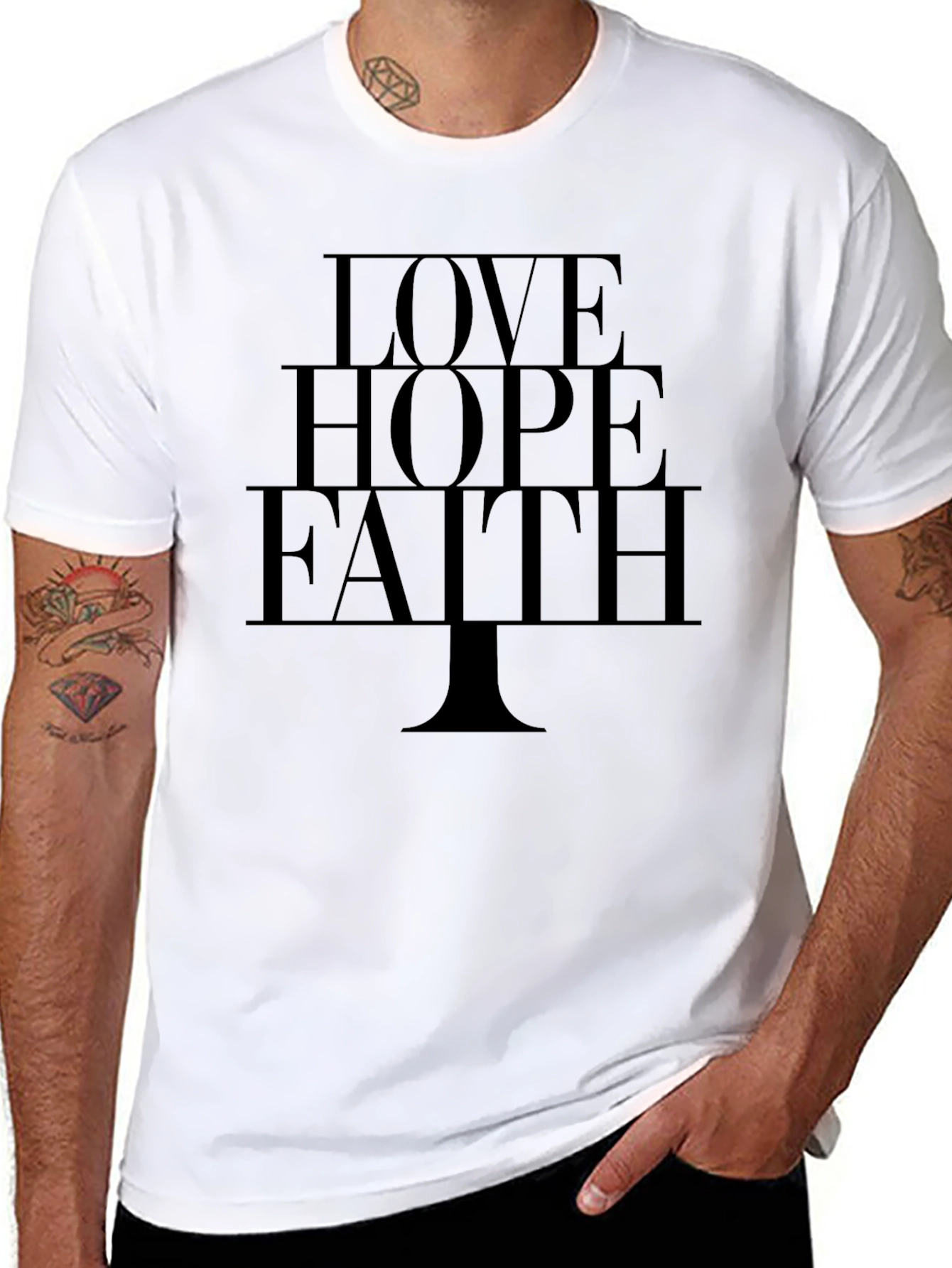 Love Hope Faith Graphic Tee - Stylish Comfort