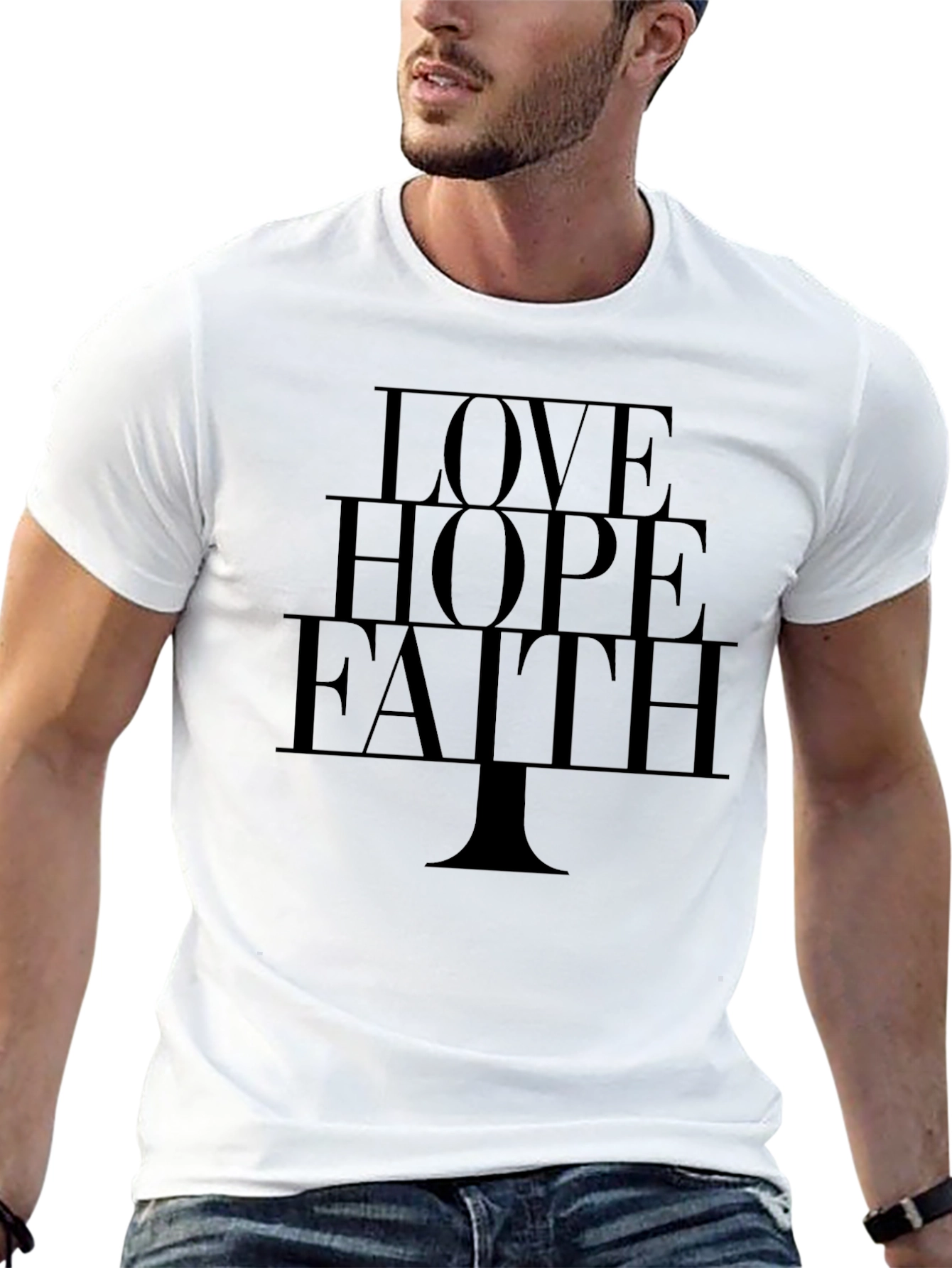 Love Hope Faith Graphic Tee - Stylish Comfort