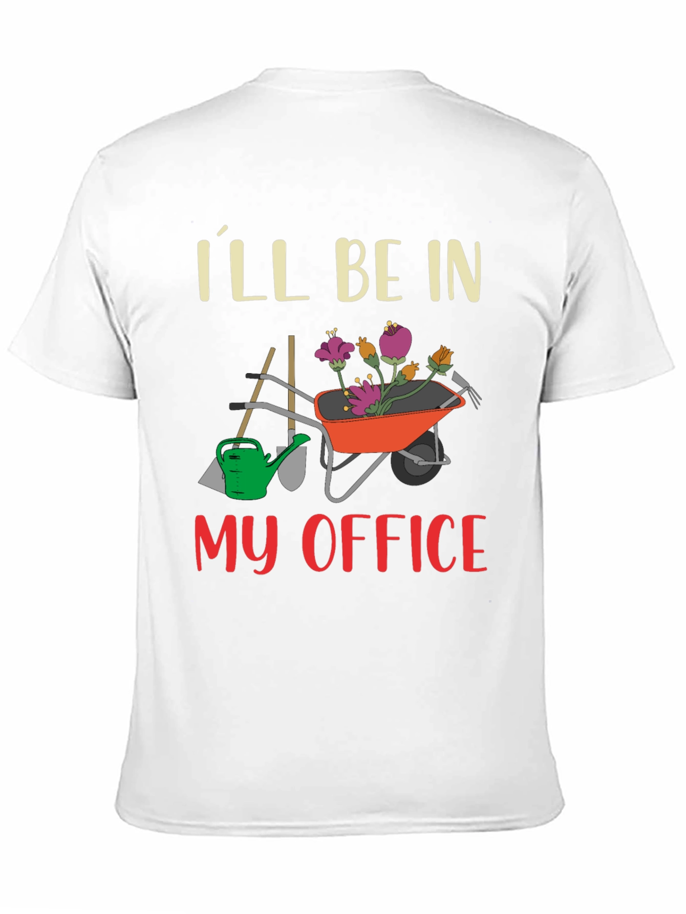Gardening Office T-Shirt - Wheelbarrow Flowers