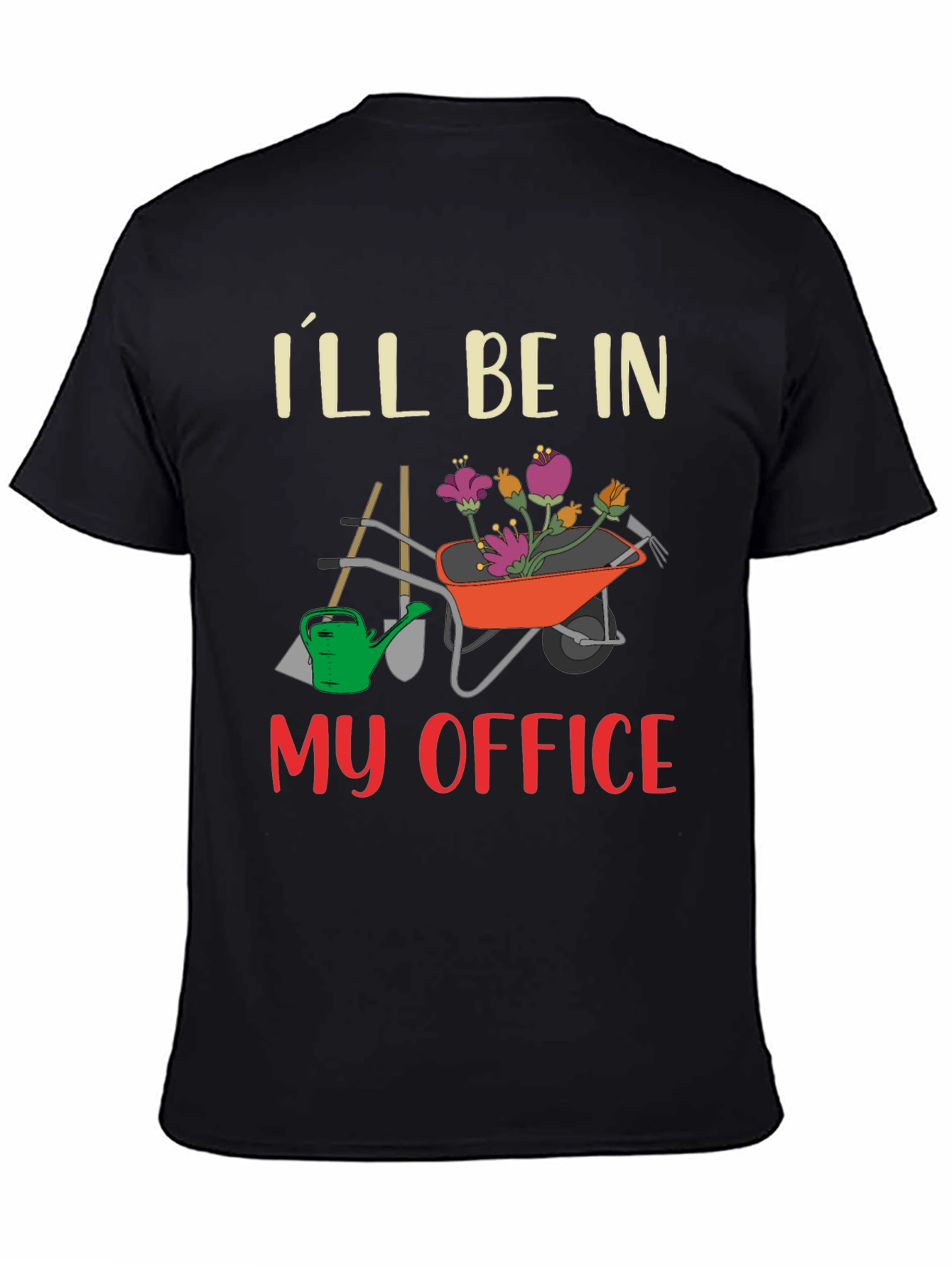 Gardening Office T-Shirt - Wheelbarrow Flowers