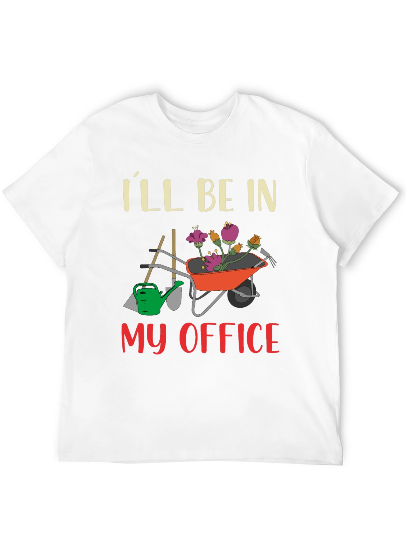 Gardening Office T-Shirt - Wheelbarrow Flowers