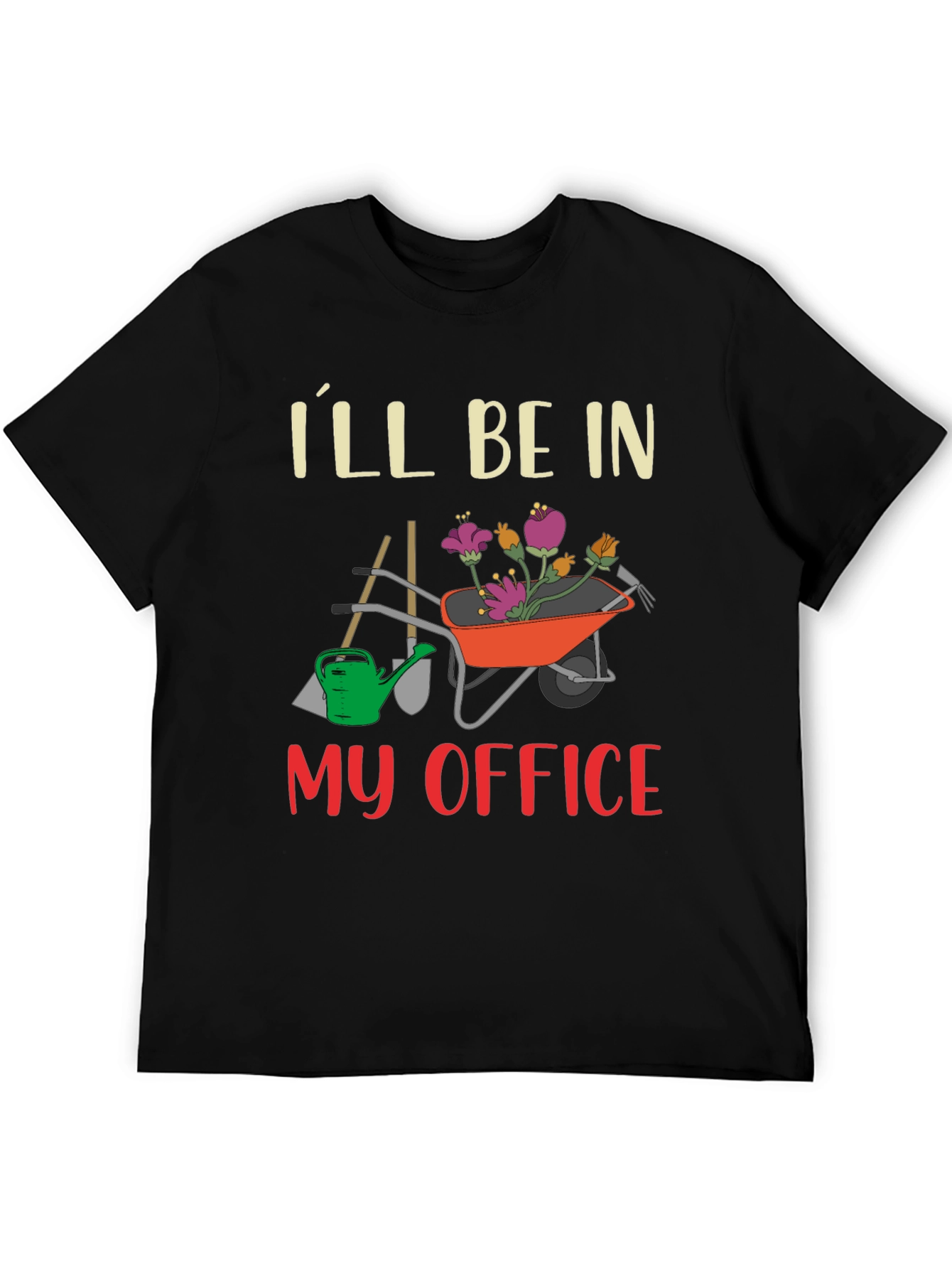 Gardening Office T-Shirt - Wheelbarrow Flowers