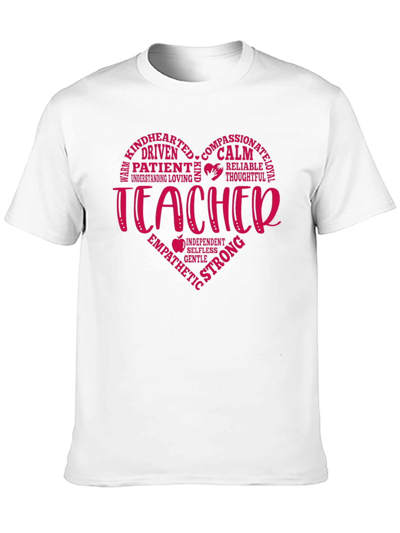 Teacher Heart Graphic T-Shirt - Black