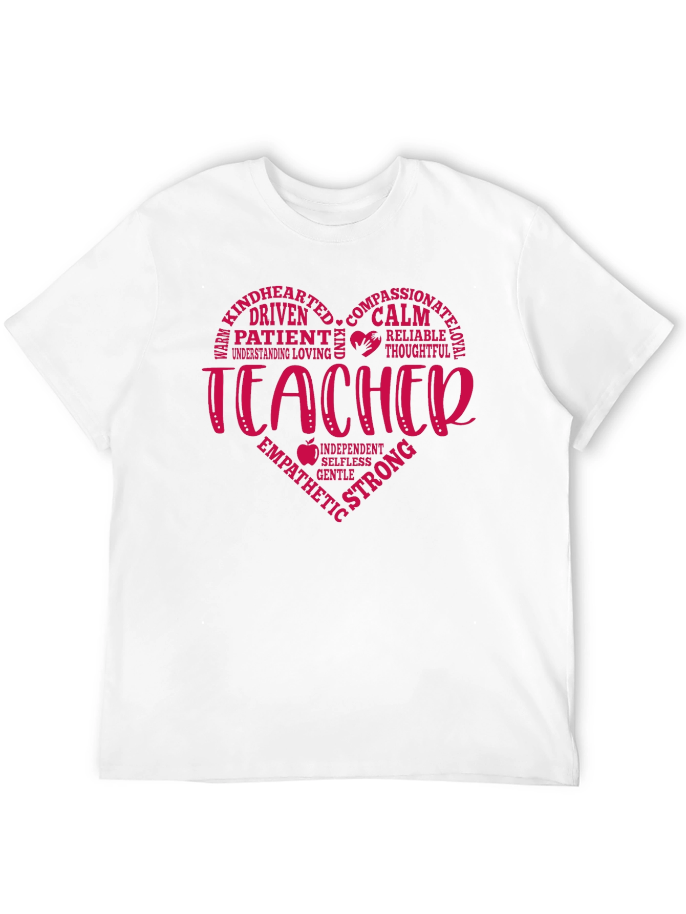 Teacher Heart Graphic T-Shirt - Black