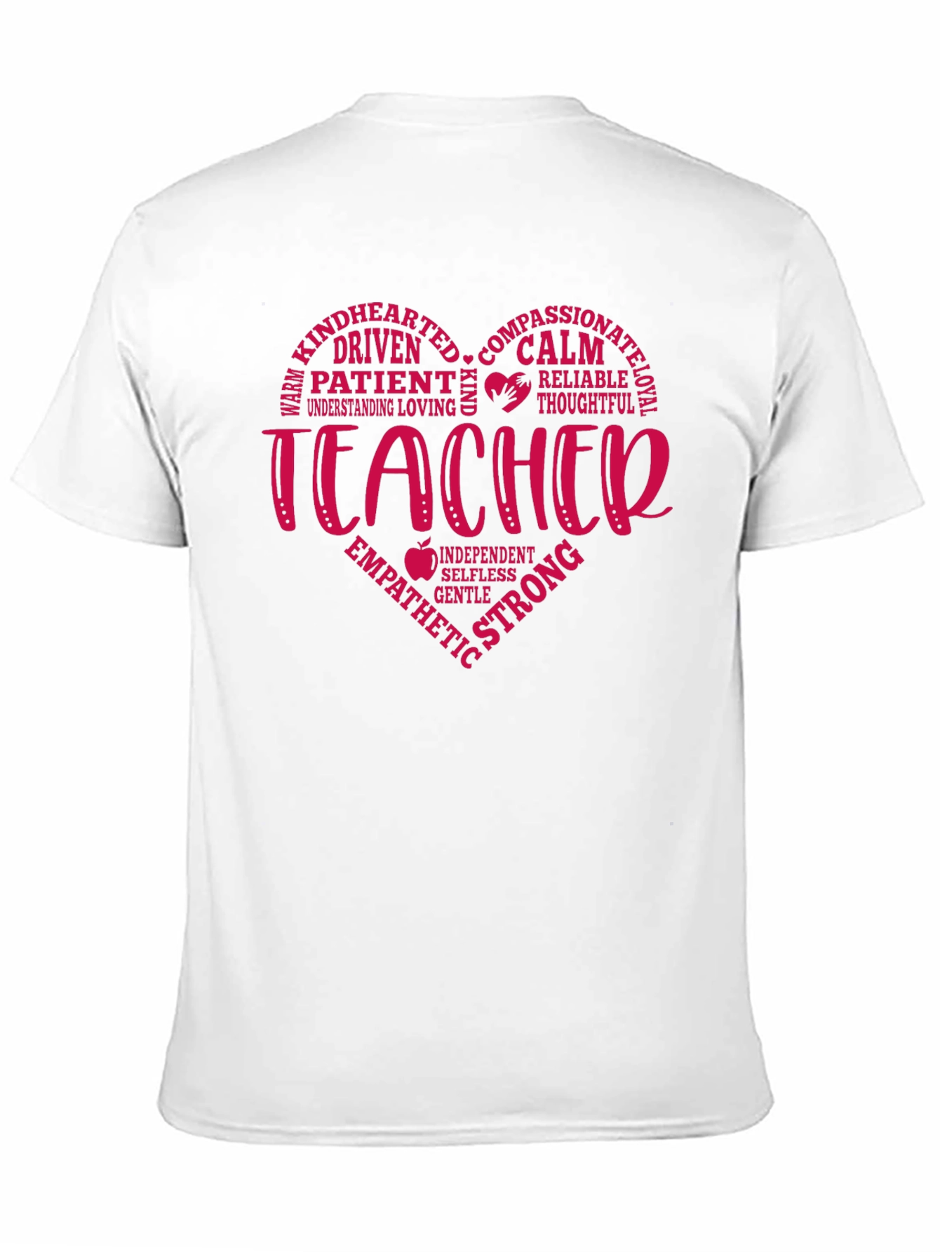 Teacher Heart Graphic T-Shirt - Black