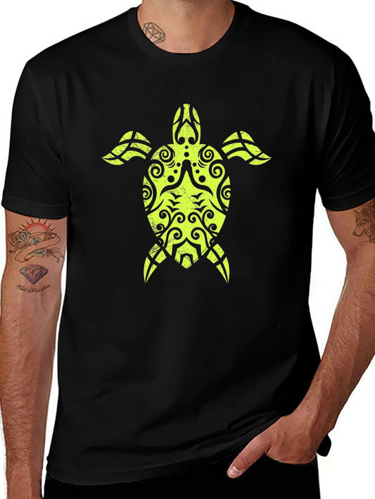Tribal Turtle Graphic Tee - Black