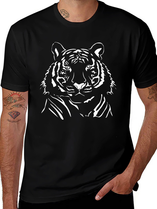 Bold Tiger Graphic Tee - Mens Black T-Shirt