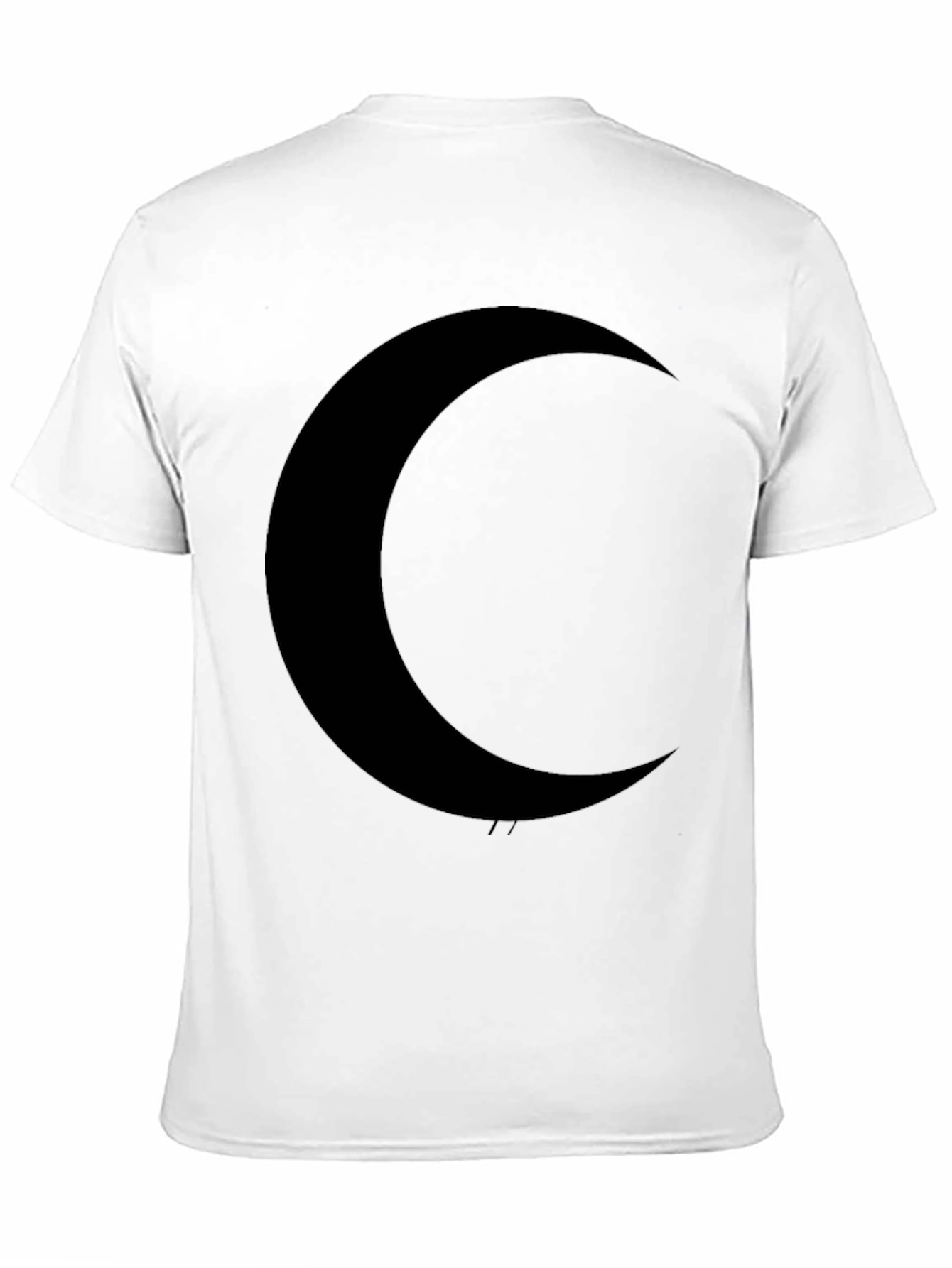 Crescent Moon Graphic Tee - Black Cotton Casual Shirt