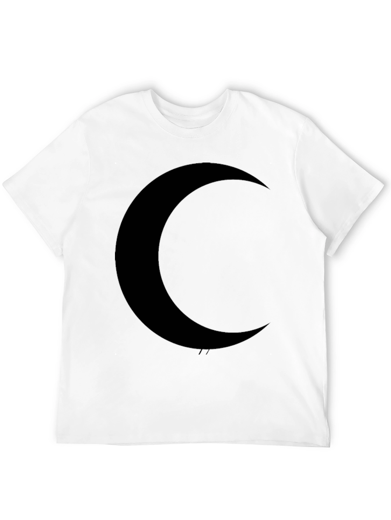 Crescent Moon Graphic Tee - Black Cotton Casual Shirt