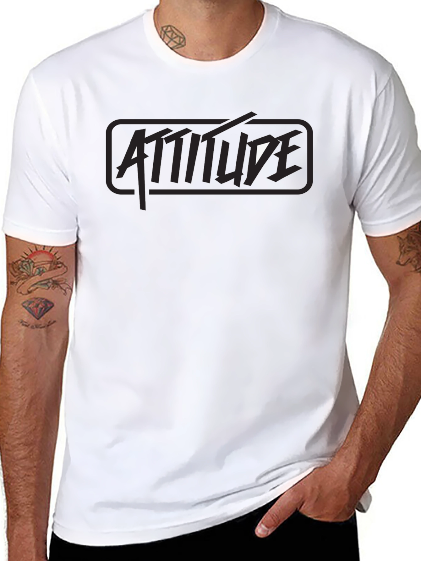 Black Attitude Graphic Tee - Stylish Menswear