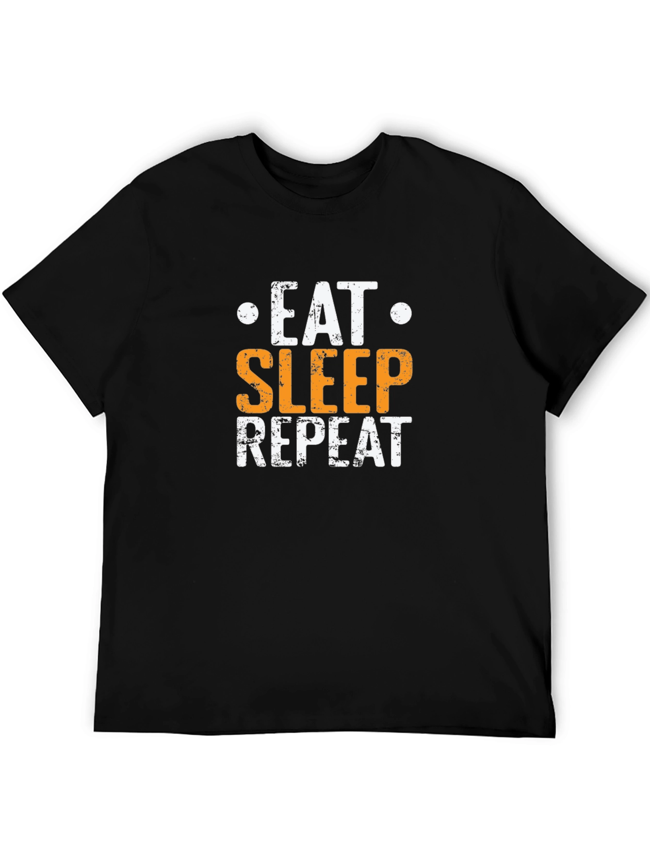 Eat Sleep Repeat Graphic Tee - Black Cotton T-Shirt