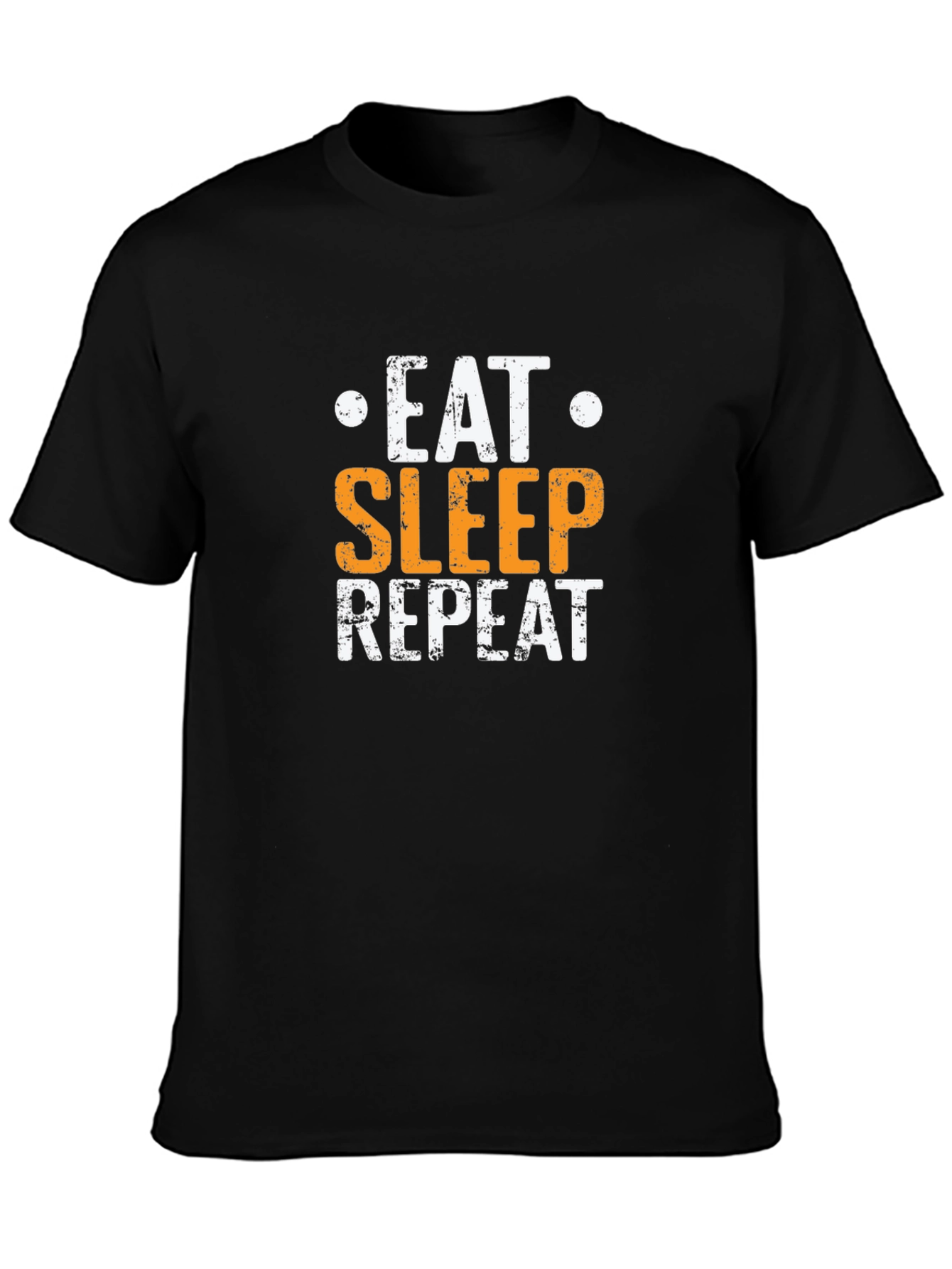 Eat Sleep Repeat Graphic Tee - Black Cotton T-Shirt