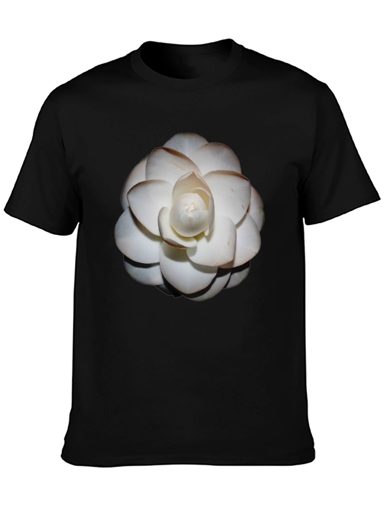 Elegant White Flower Graphic Tee - Stylish Comfort