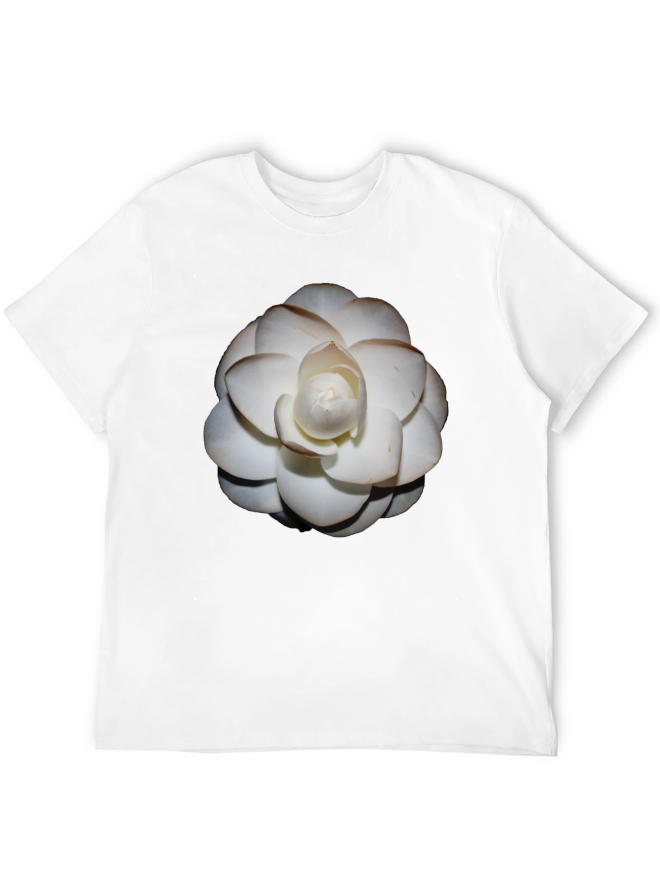 Elegant White Flower Graphic Tee - Stylish Comfort