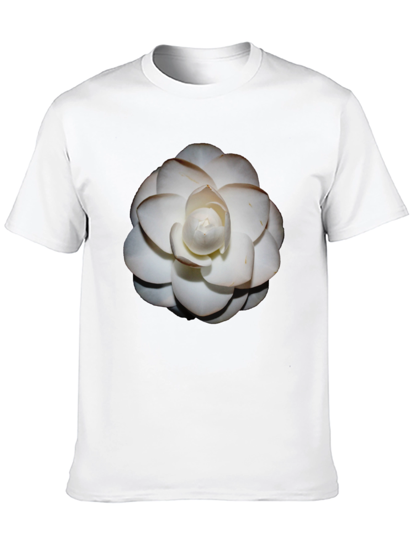Elegant White Flower Graphic Tee - Stylish Comfort