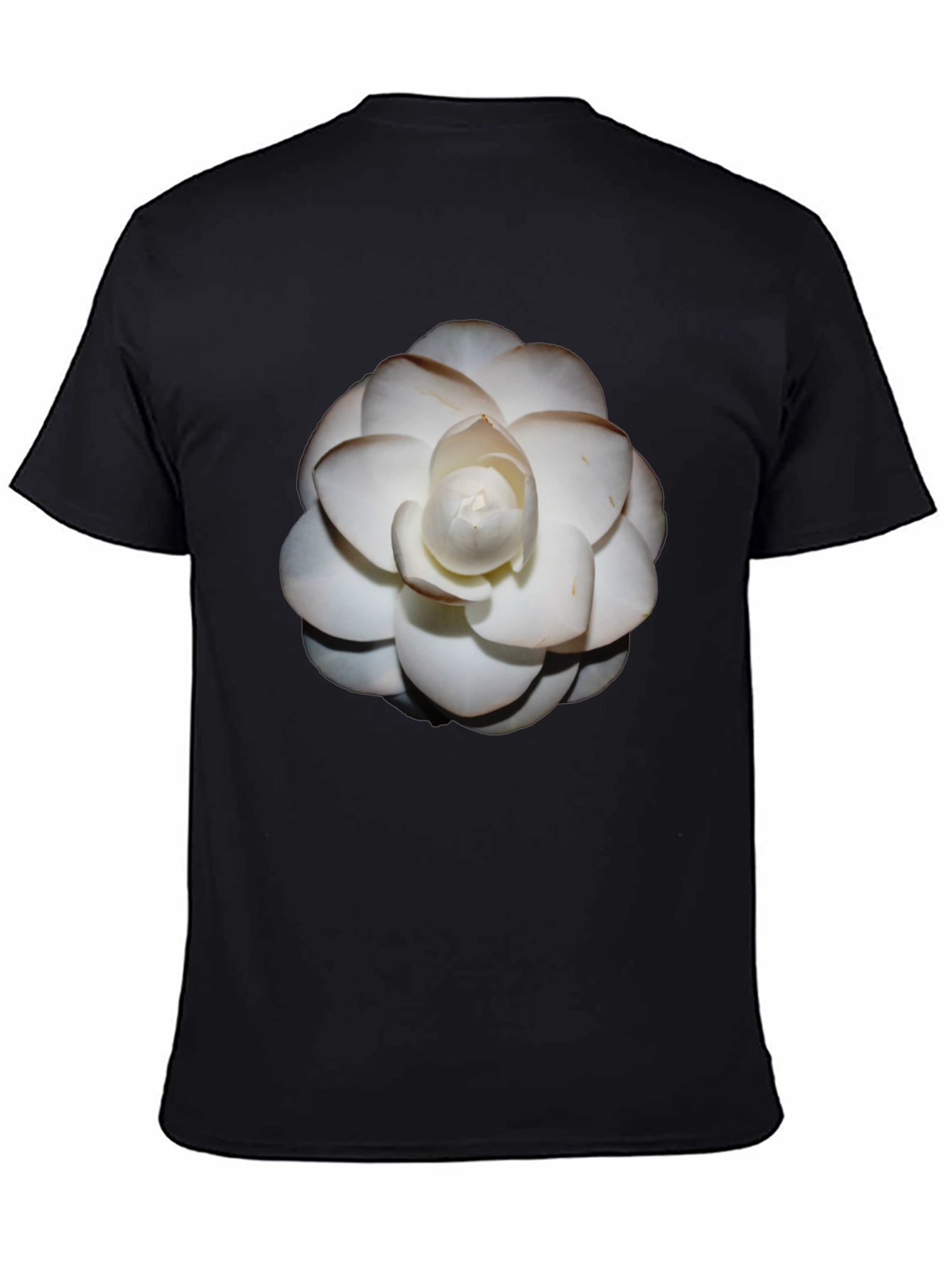 Elegant White Flower Graphic Tee - Stylish Comfort